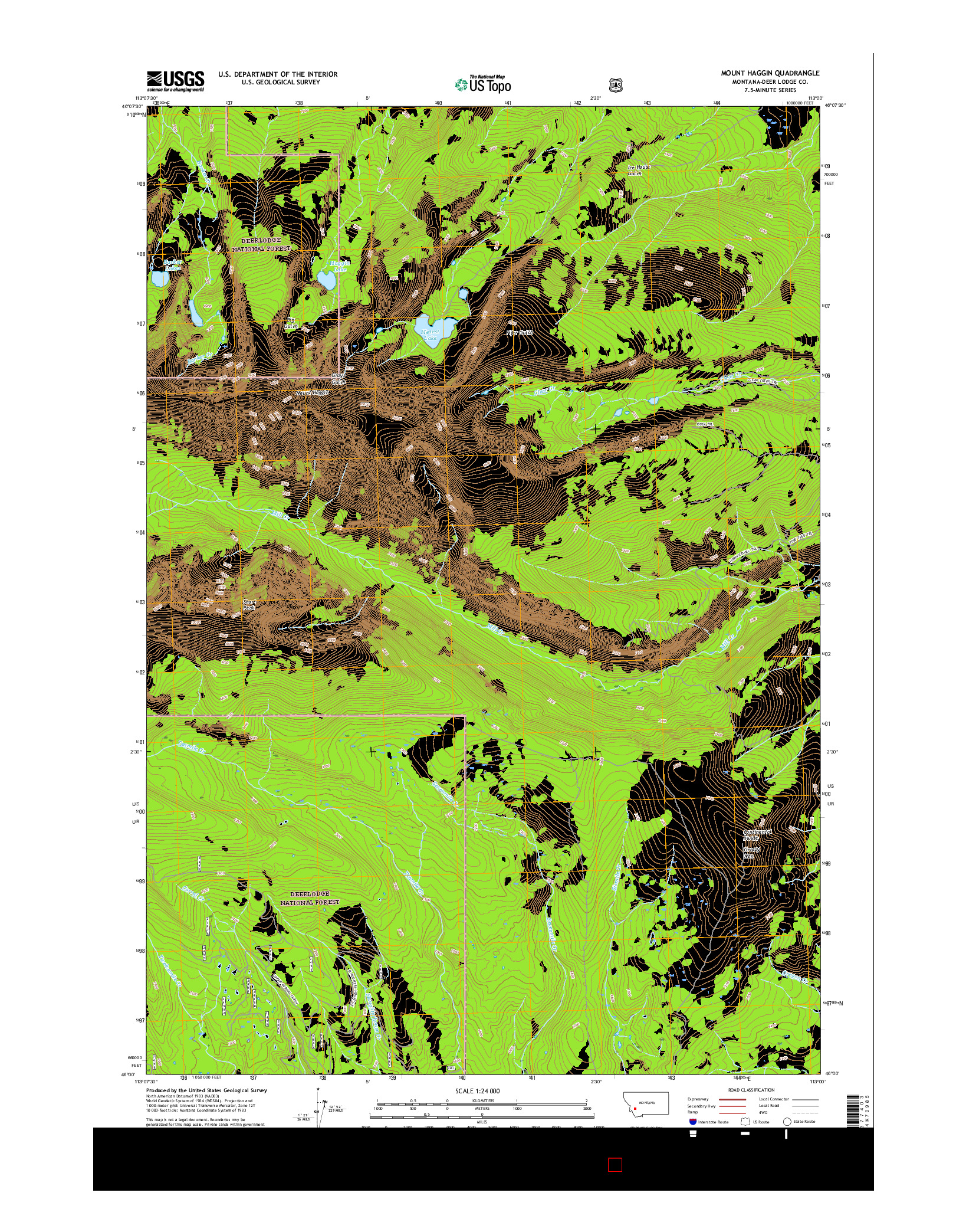 USGS US TOPO 7.5-MINUTE MAP FOR MOUNT HAGGIN, MT 2017