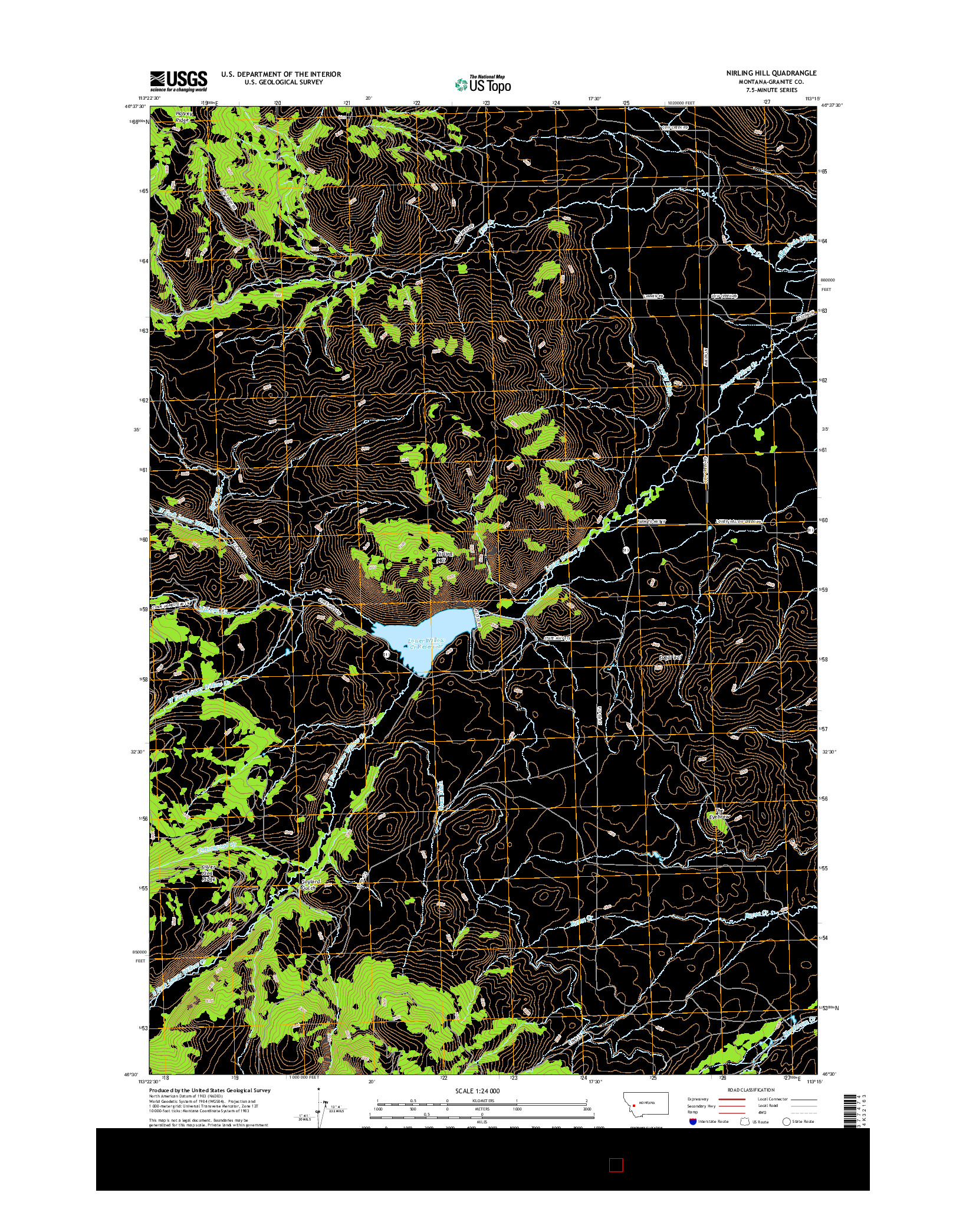 USGS US TOPO 7.5-MINUTE MAP FOR NIRLING HILL, MT 2017