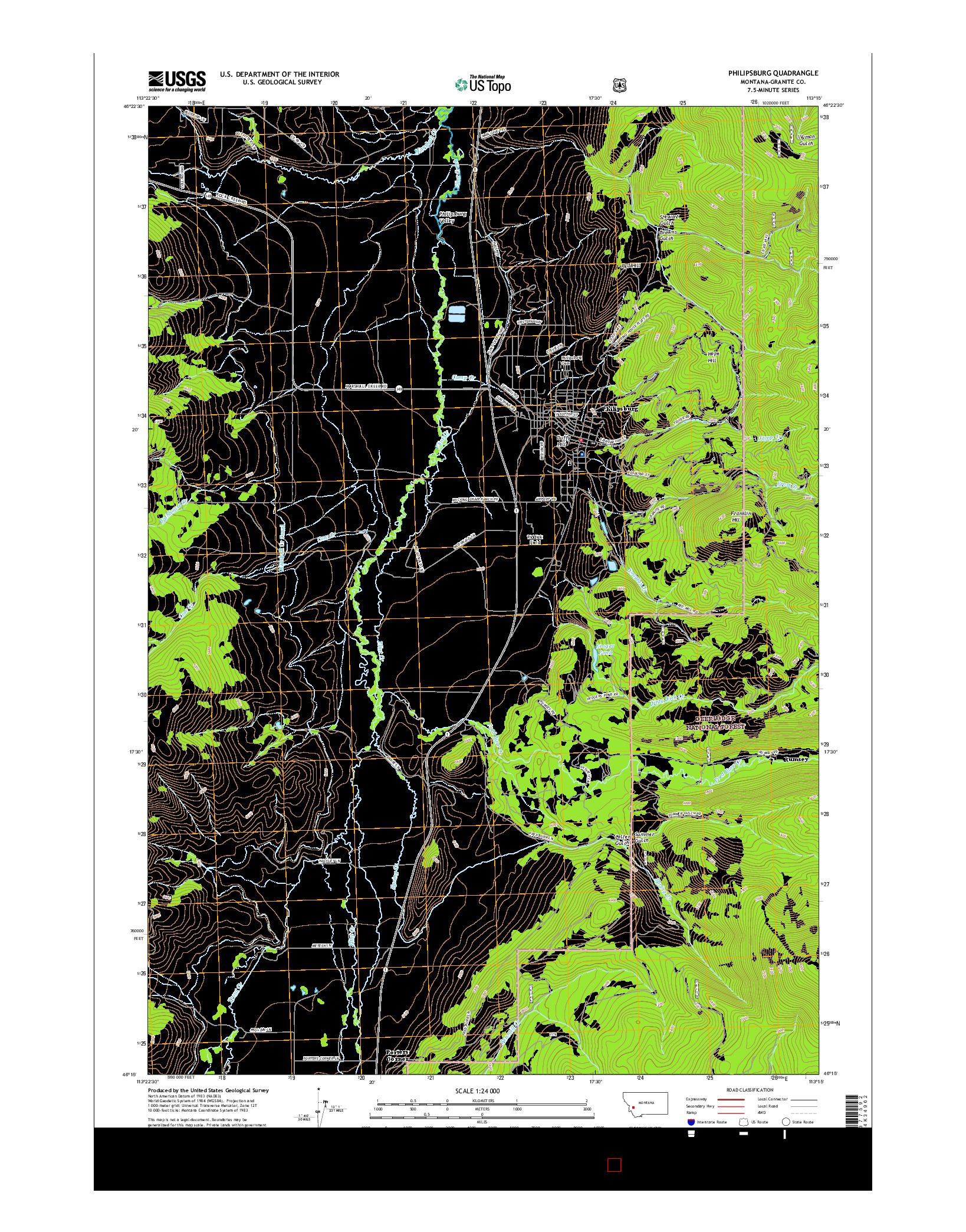 USGS US TOPO 7.5-MINUTE MAP FOR PHILIPSBURG, MT 2017
