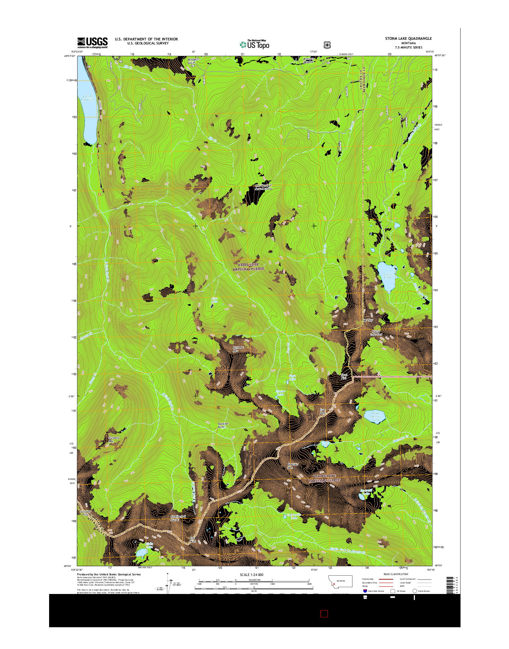 USGS US TOPO 7.5-MINUTE MAP FOR STORM LAKE, MT 2017