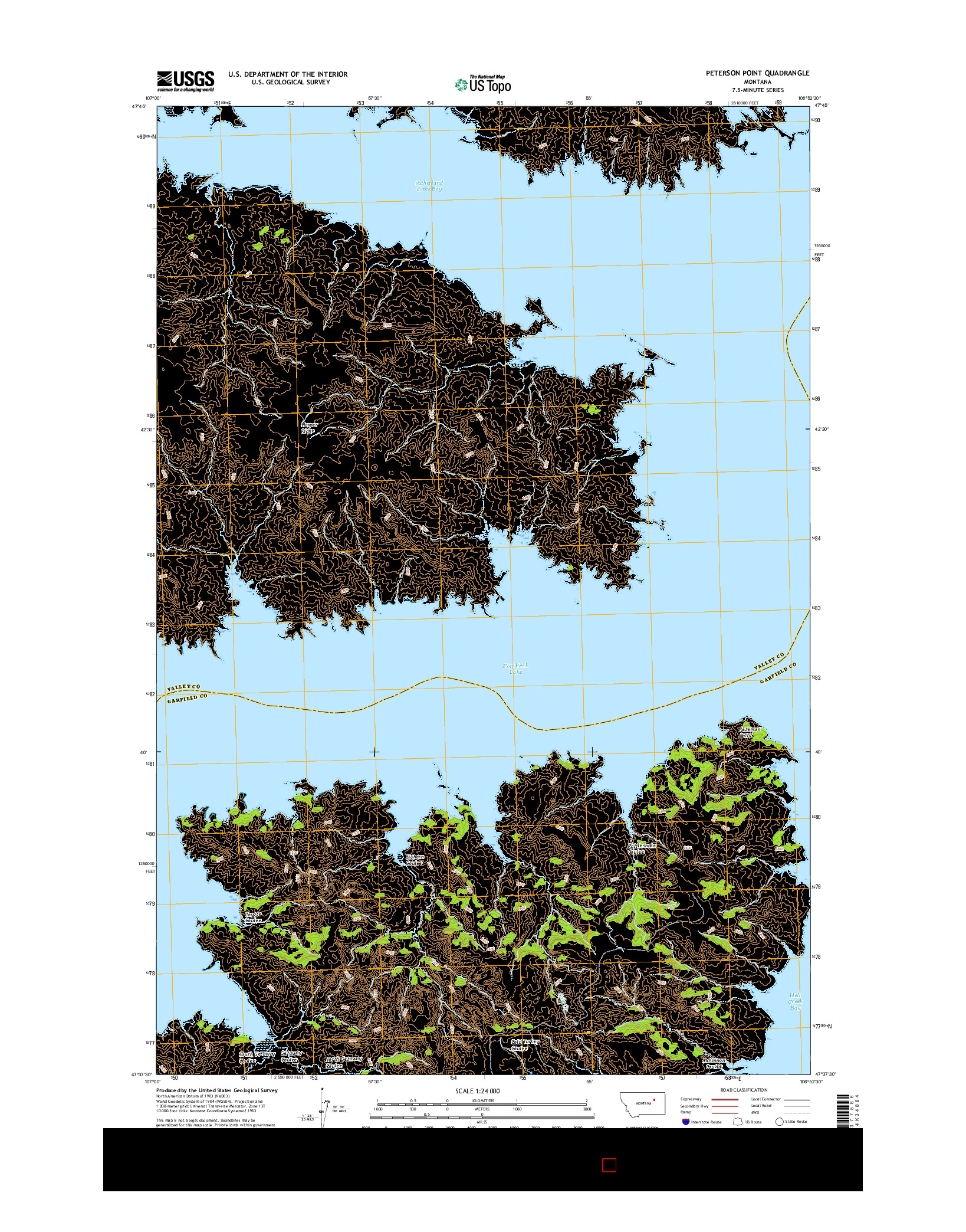 USGS US TOPO 7.5-MINUTE MAP FOR PETERSON POINT, MT 2017