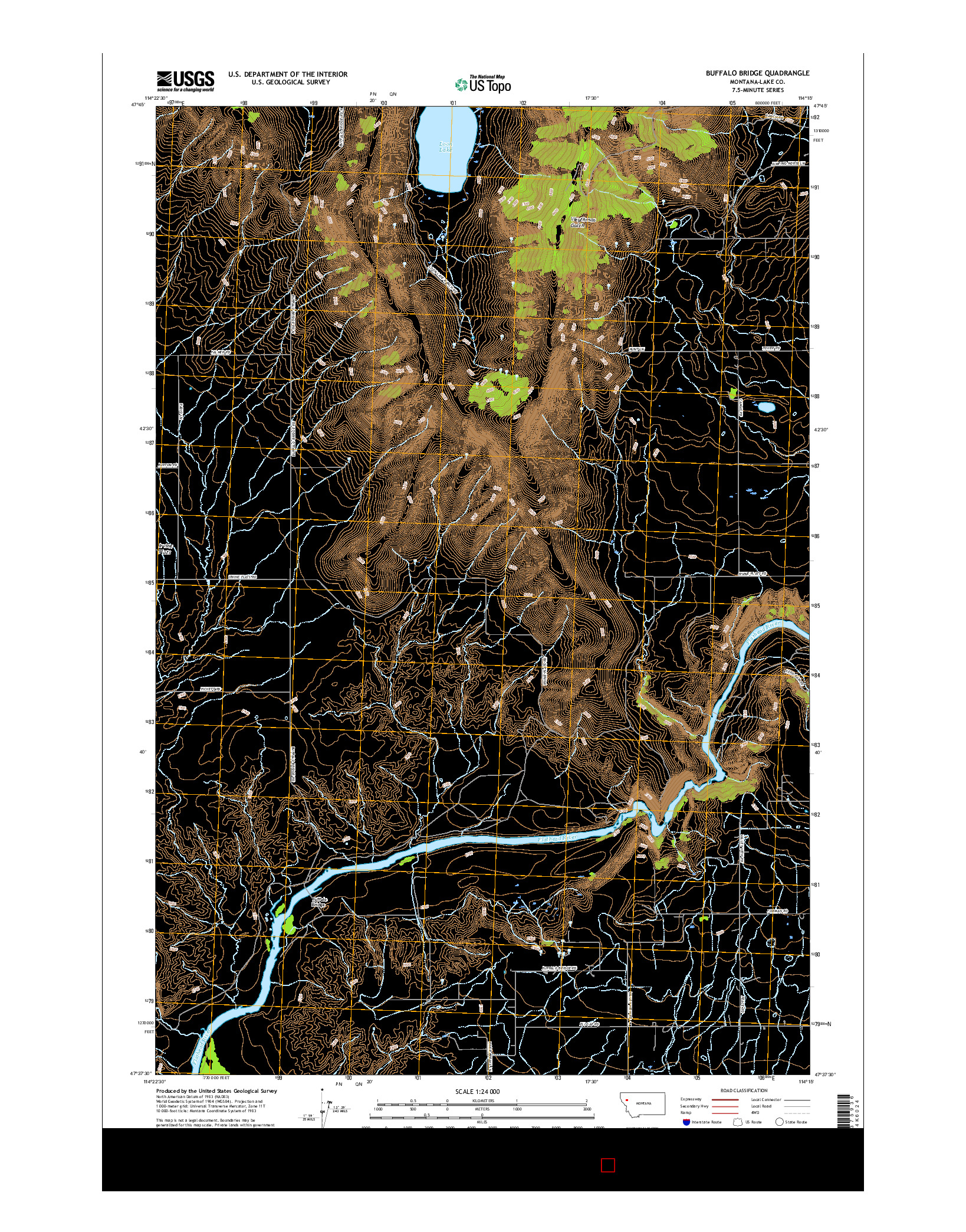 USGS US TOPO 7.5-MINUTE MAP FOR BUFFALO BRIDGE, MT 2017