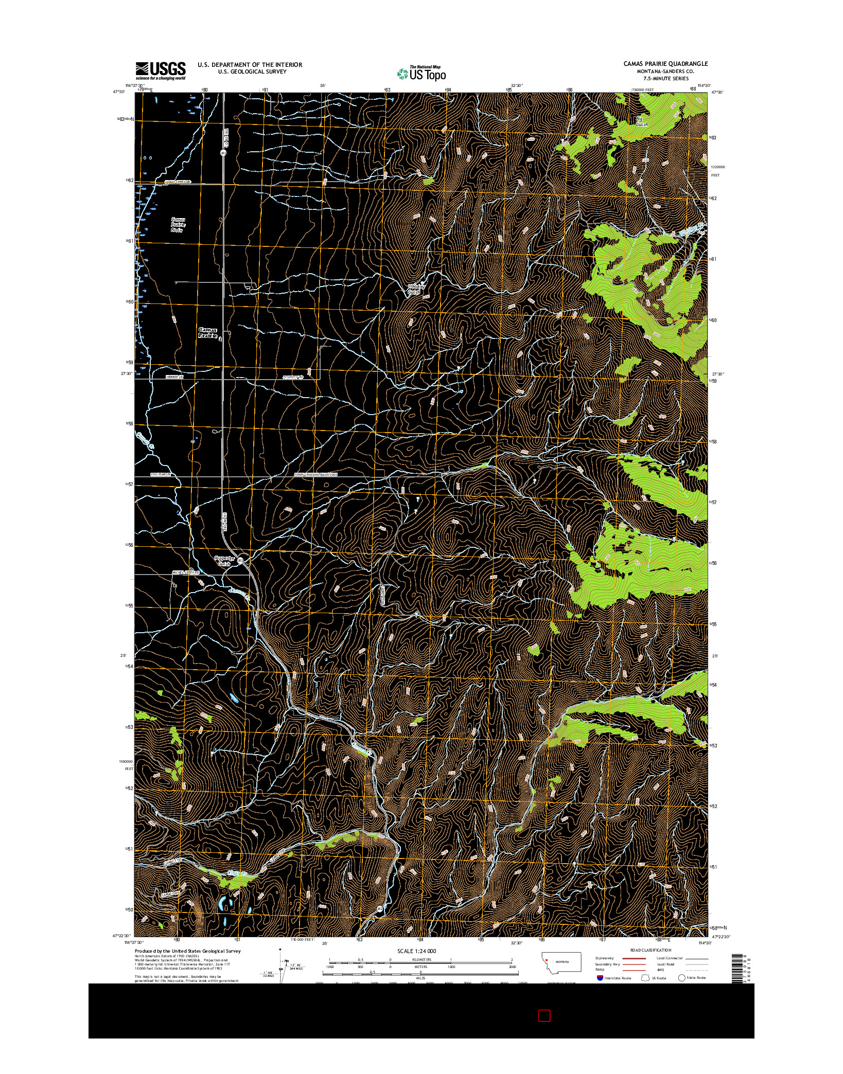USGS US TOPO 7.5-MINUTE MAP FOR CAMAS PRAIRIE, MT 2017