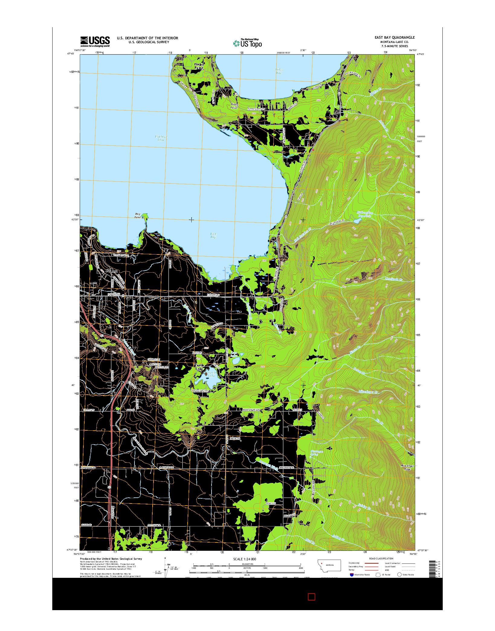 USGS US TOPO 7.5-MINUTE MAP FOR EAST BAY, MT 2017