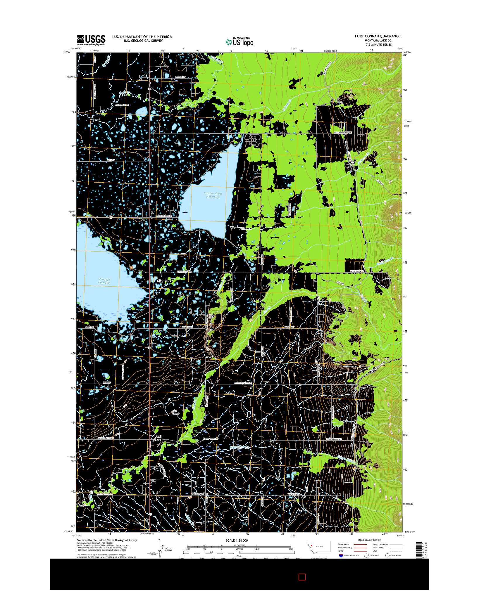 USGS US TOPO 7.5-MINUTE MAP FOR FORT CONNAH, MT 2017