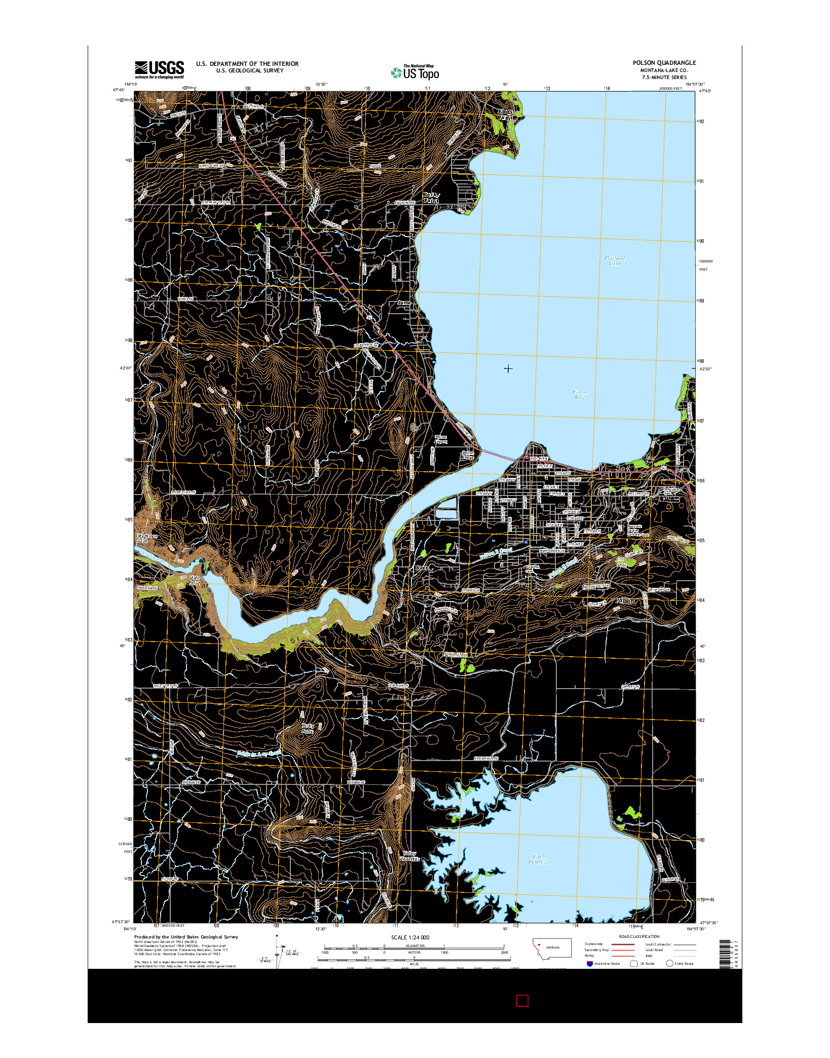 USGS US TOPO 7.5-MINUTE MAP FOR POLSON, MT 2017