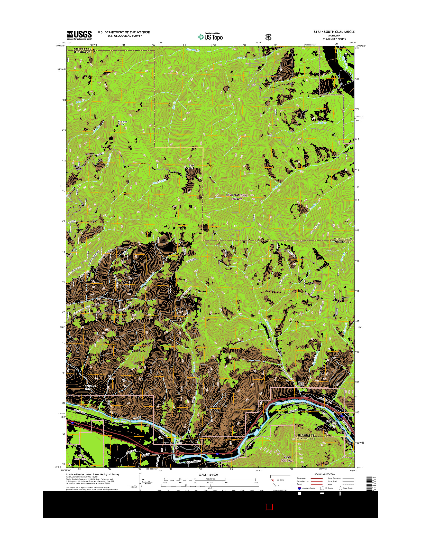 USGS US TOPO 7.5-MINUTE MAP FOR STARK SOUTH, MT 2017
