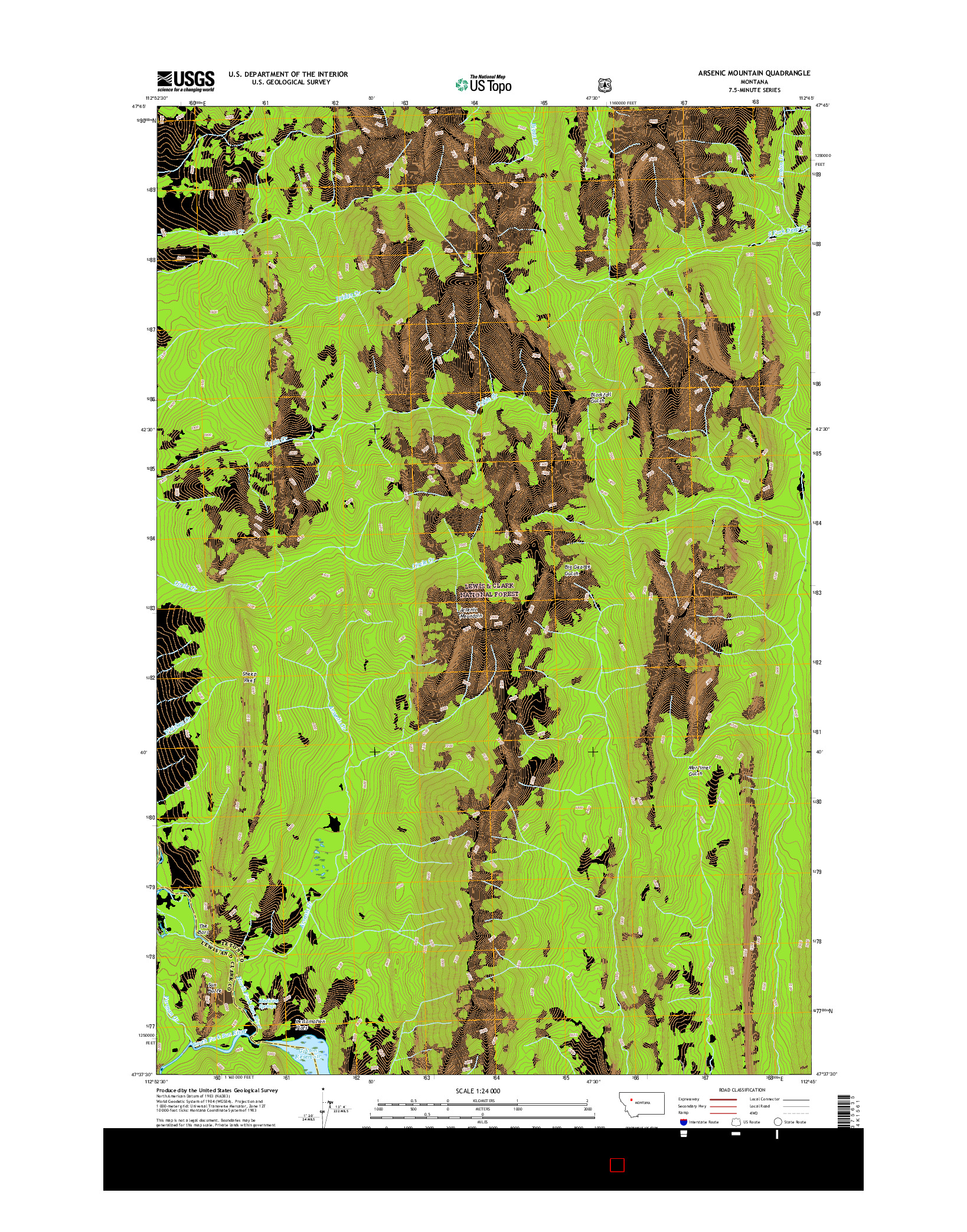 USGS US TOPO 7.5-MINUTE MAP FOR ARSENIC MOUNTAIN, MT 2017