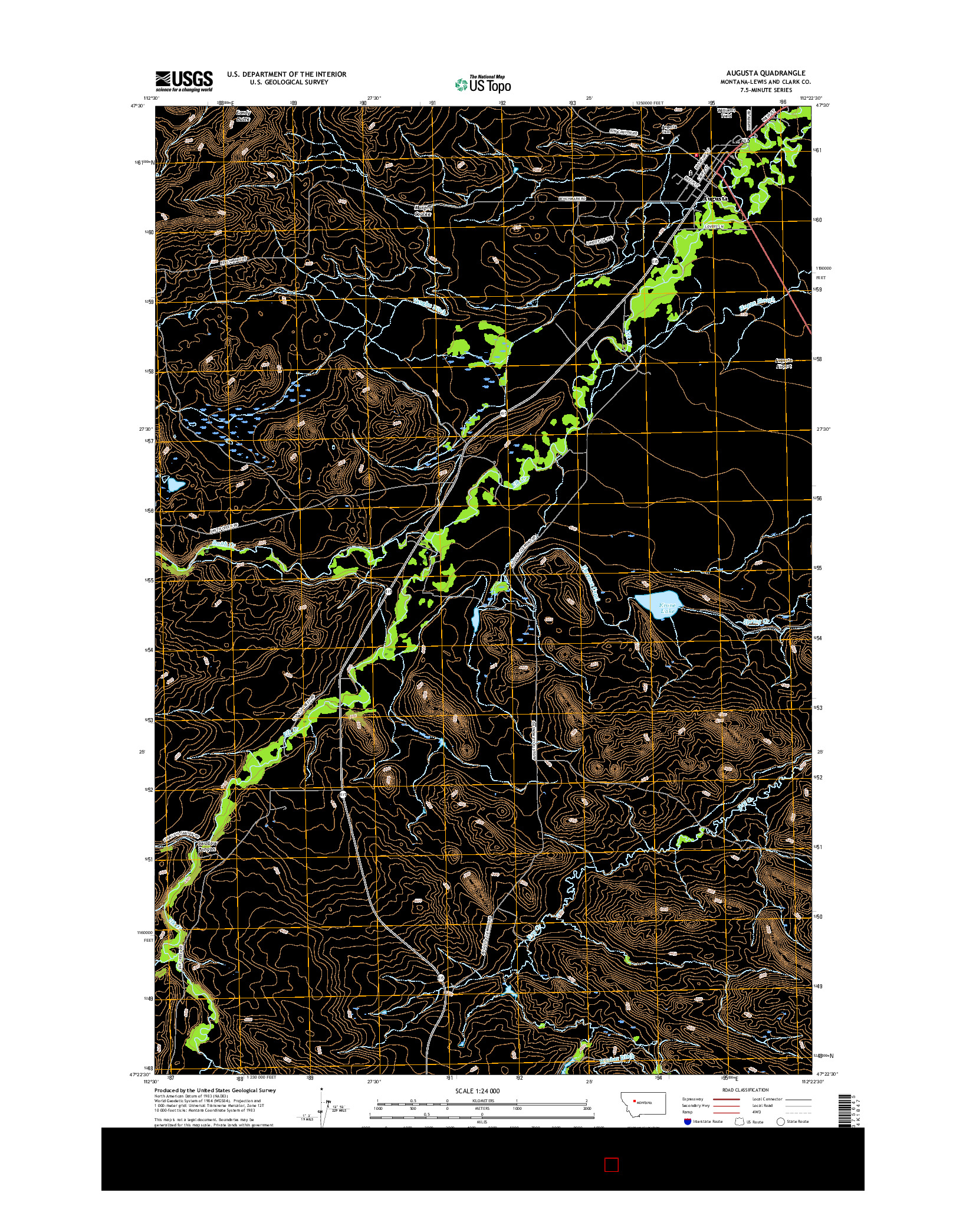 USGS US TOPO 7.5-MINUTE MAP FOR AUGUSTA, MT 2017