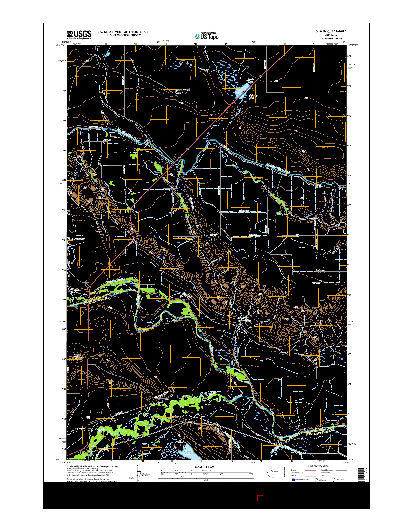 USGS US TOPO 7.5-MINUTE MAP FOR GILMAN, MT 2017