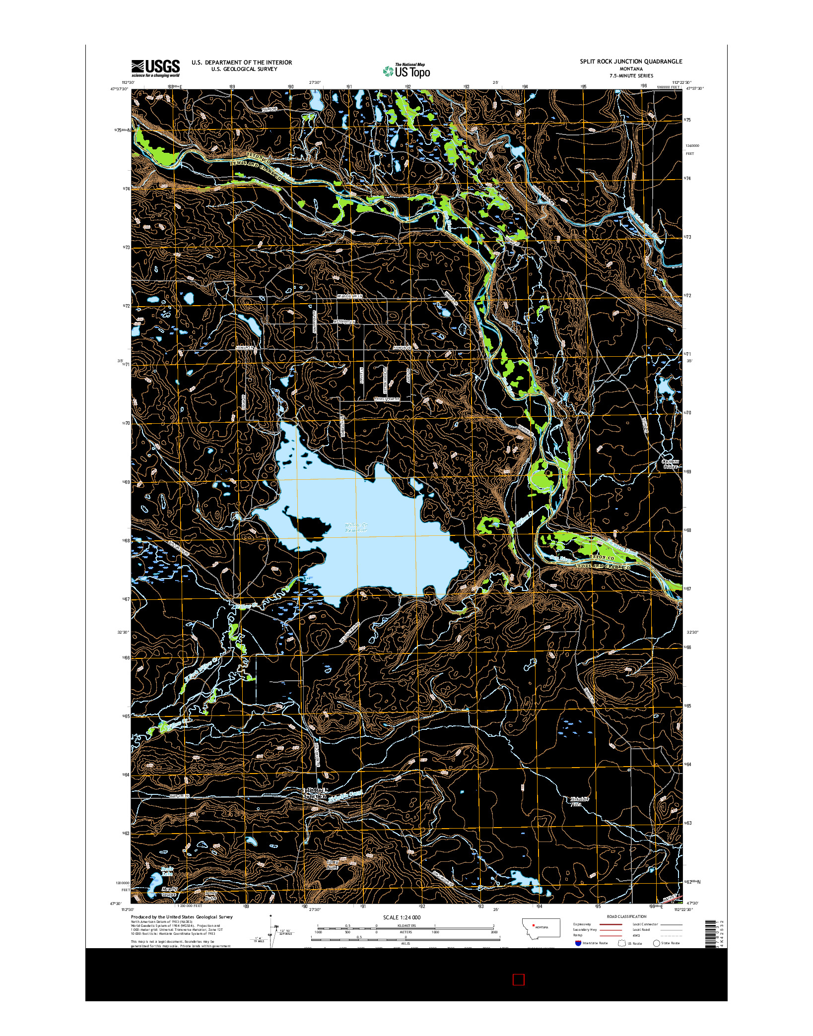 USGS US TOPO 7.5-MINUTE MAP FOR SPLIT ROCK JUNCTION, MT 2017