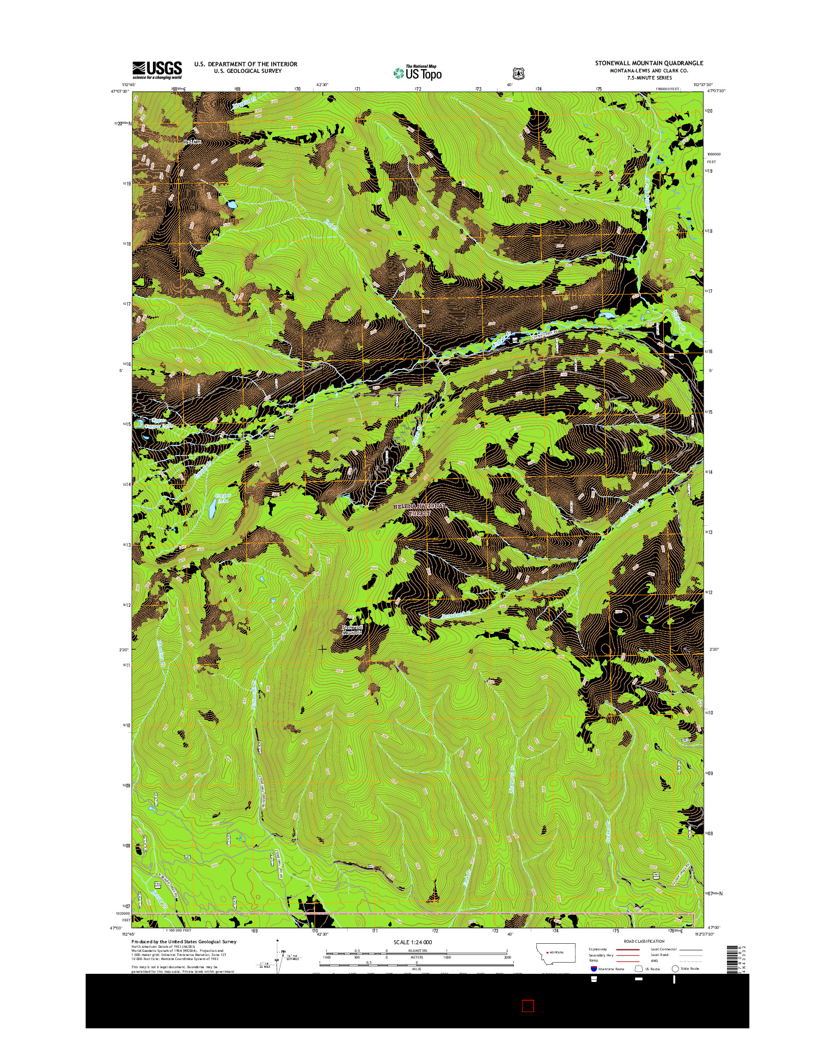 USGS US TOPO 7.5-MINUTE MAP FOR STONEWALL MOUNTAIN, MT 2017