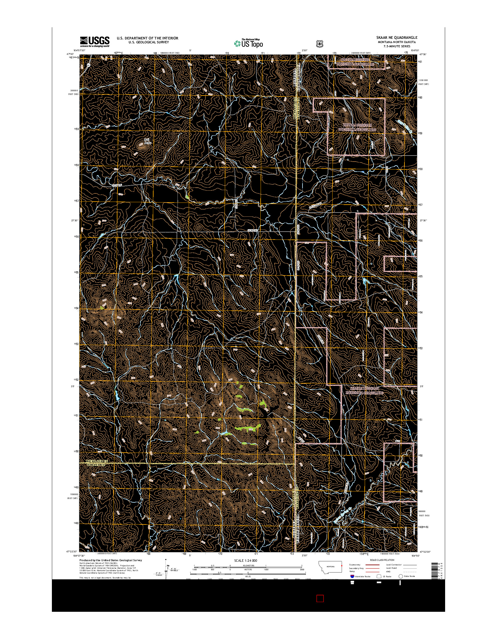 USGS US TOPO 7.5-MINUTE MAP FOR SKAAR NE, MT-ND 2017