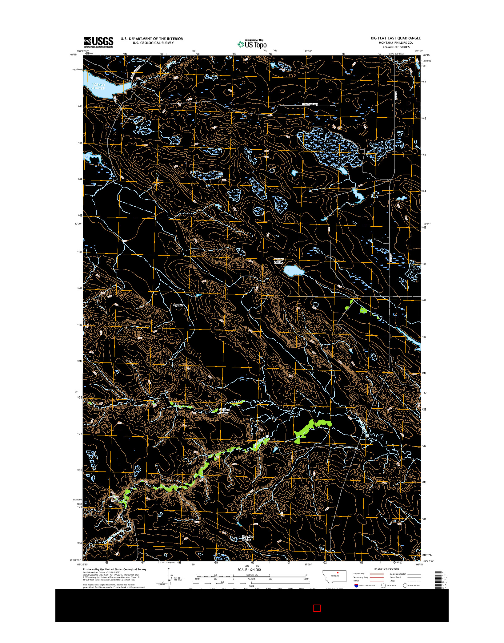 USGS US TOPO 7.5-MINUTE MAP FOR BIG FLAT EAST, MT 2017