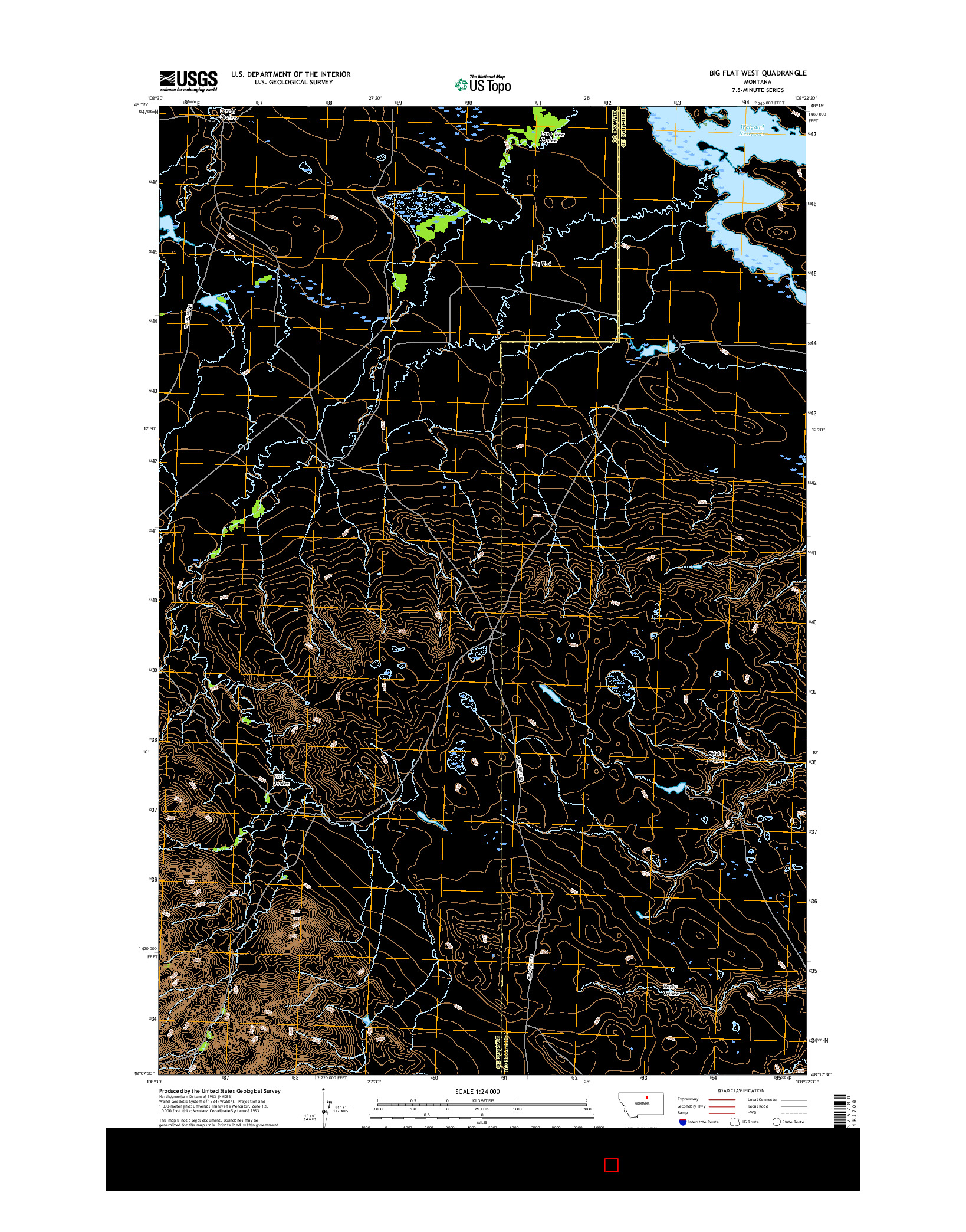 USGS US TOPO 7.5-MINUTE MAP FOR BIG FLAT WEST, MT 2017