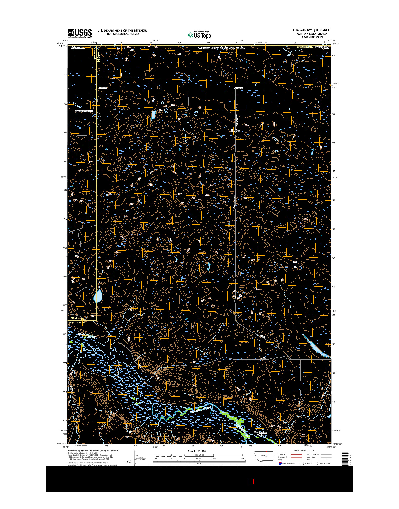 USGS US TOPO 7.5-MINUTE MAP FOR CHAPMAN NW, MT-SK 2017