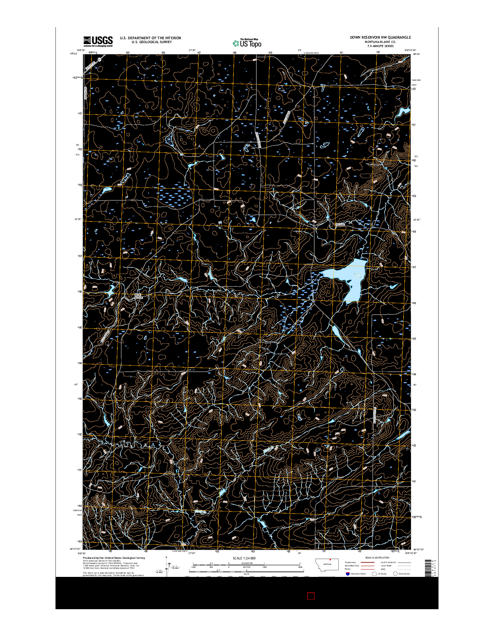 USGS US TOPO 7.5-MINUTE MAP FOR DOWN RESERVOIR NW, MT 2017