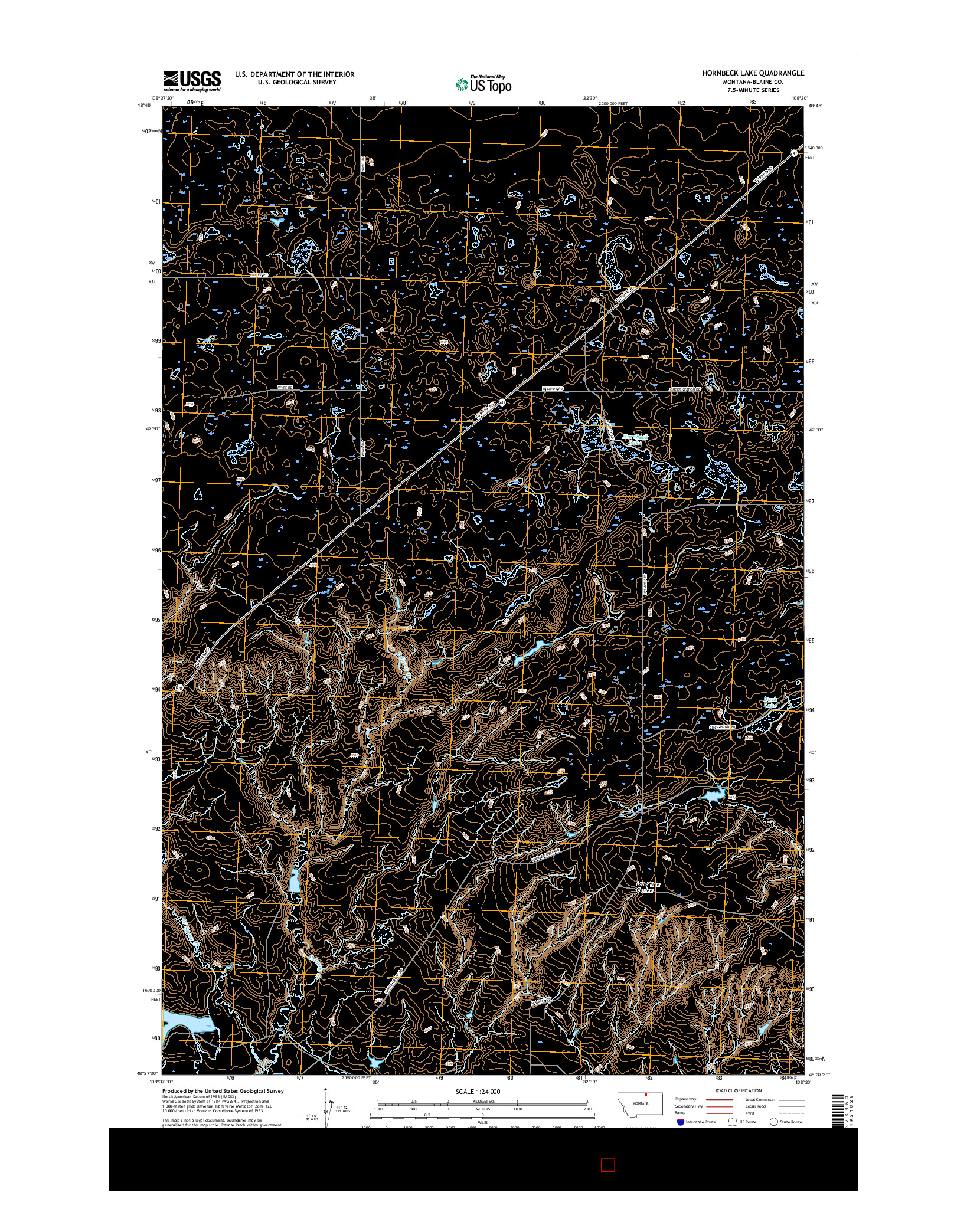 USGS US TOPO 7.5-MINUTE MAP FOR HORNBECK LAKE, MT 2017