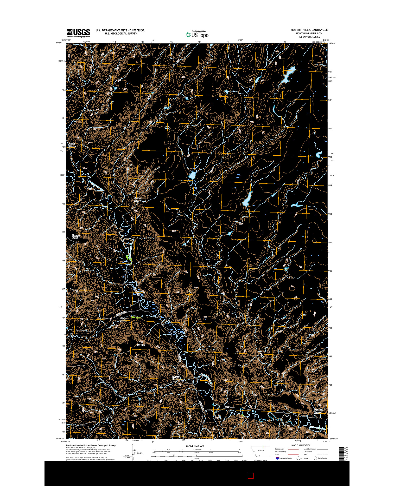 USGS US TOPO 7.5-MINUTE MAP FOR HUBERT HILL, MT 2017