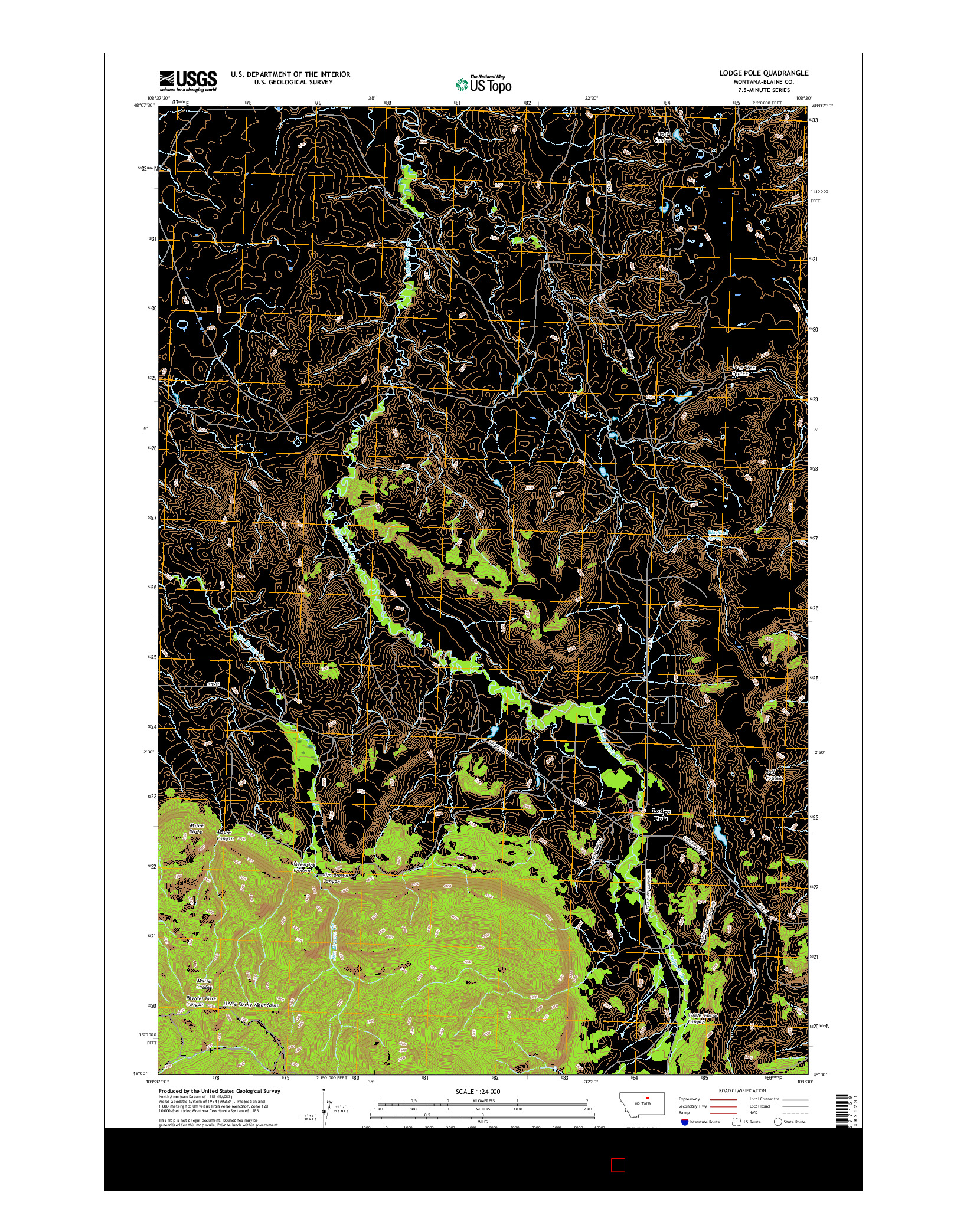 USGS US TOPO 7.5-MINUTE MAP FOR LODGE POLE, MT 2017