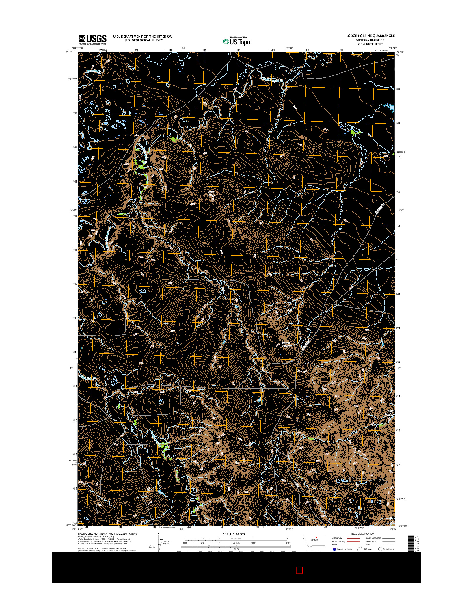 USGS US TOPO 7.5-MINUTE MAP FOR LODGE POLE NE, MT 2017