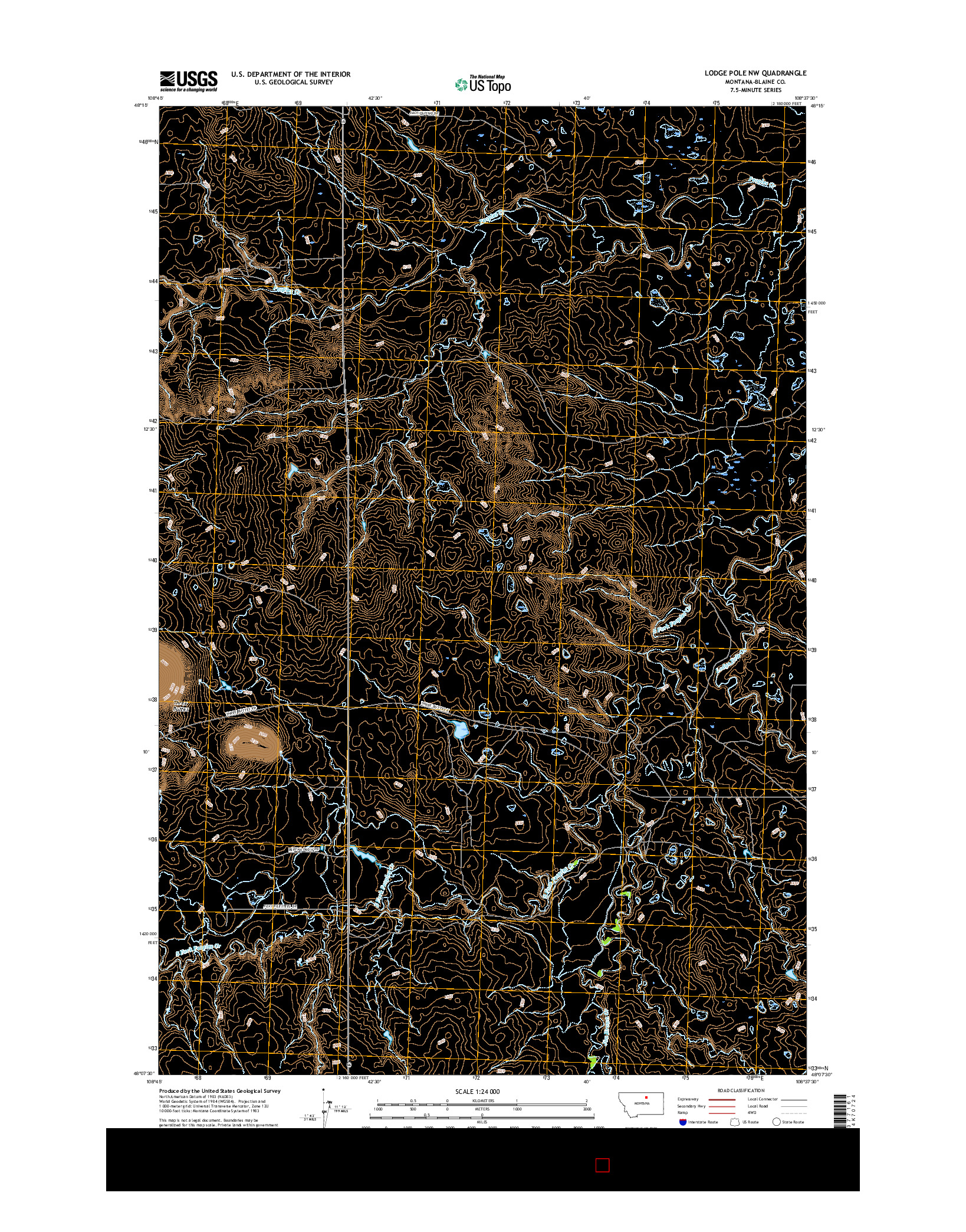 USGS US TOPO 7.5-MINUTE MAP FOR LODGE POLE NW, MT 2017