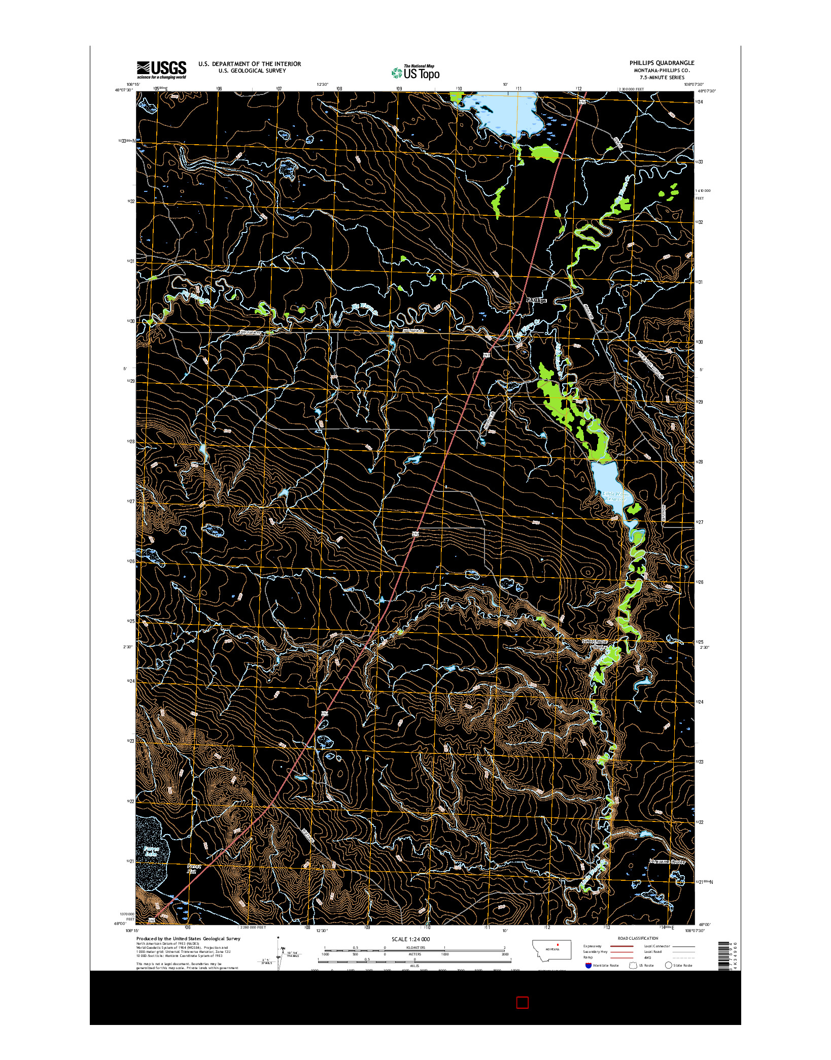 USGS US TOPO 7.5-MINUTE MAP FOR PHILLIPS, MT 2017
