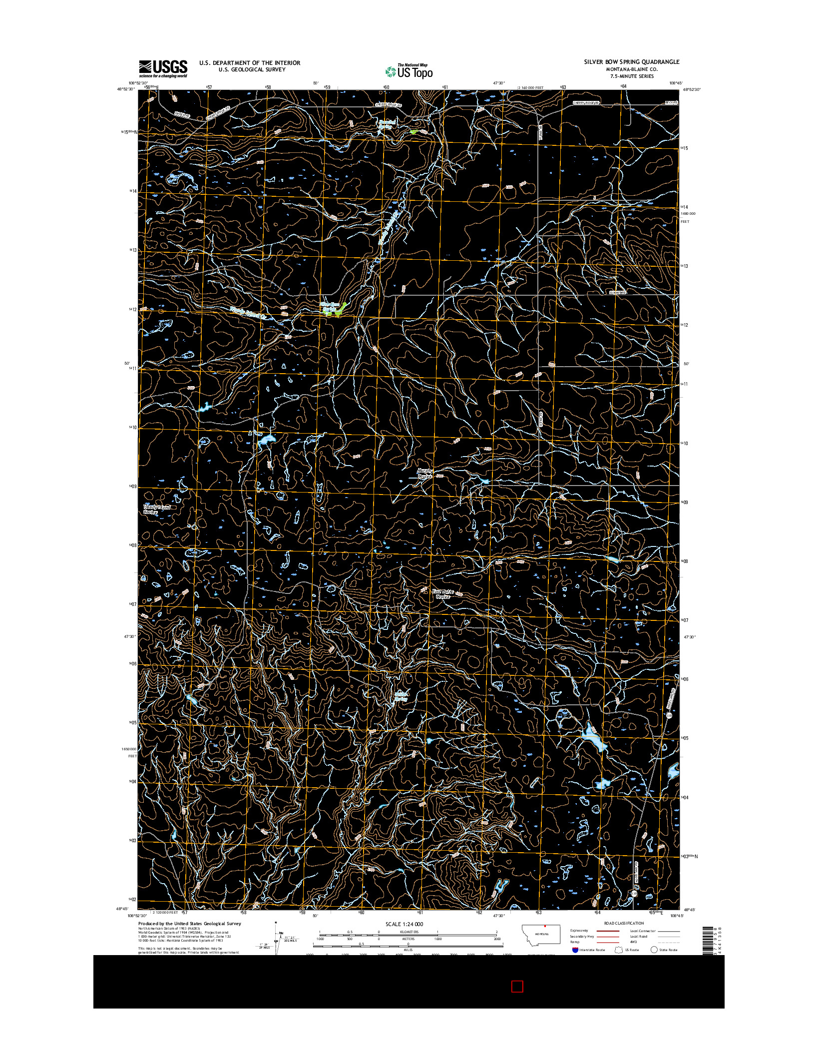 USGS US TOPO 7.5-MINUTE MAP FOR SILVER BOW SPRING, MT 2017