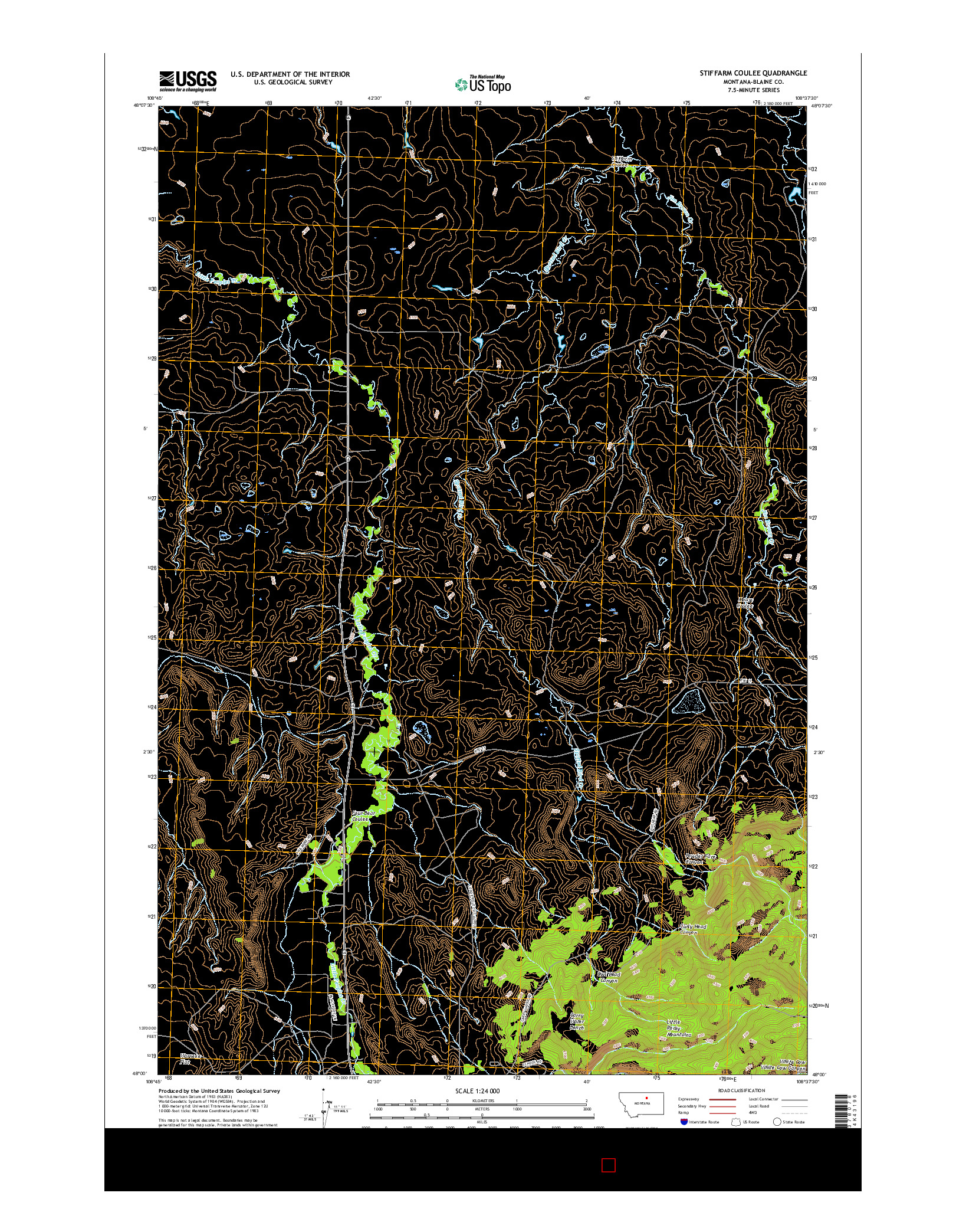 USGS US TOPO 7.5-MINUTE MAP FOR STIFFARM COULEE, MT 2017