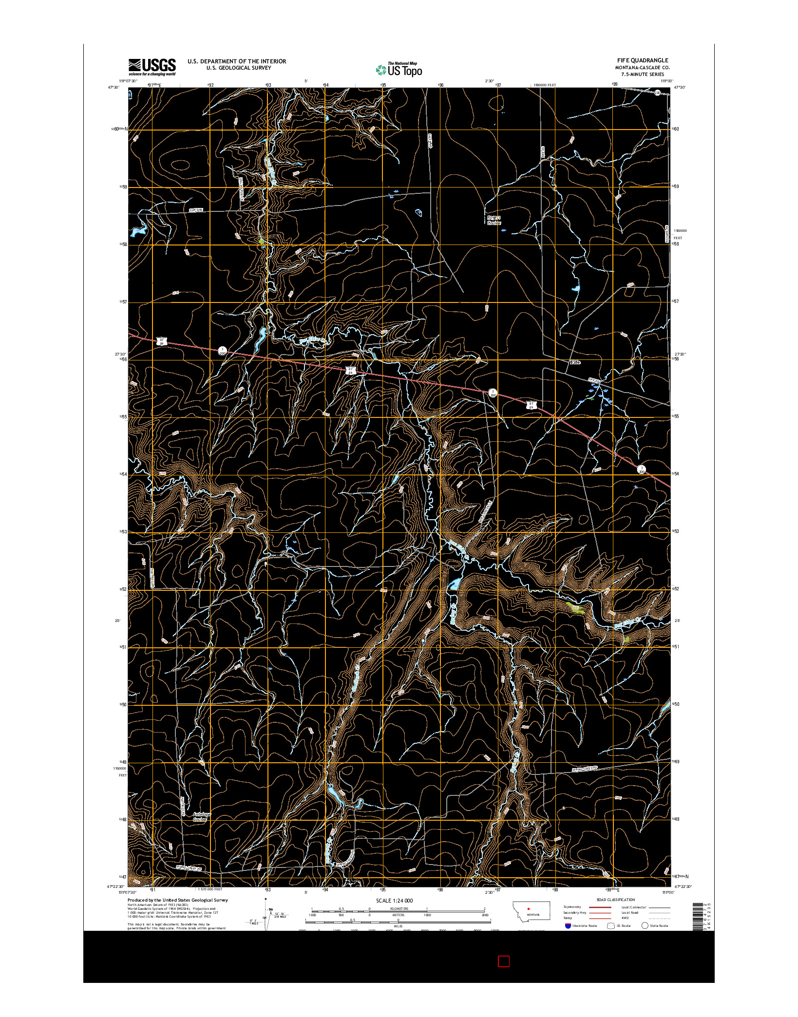 USGS US TOPO 7.5-MINUTE MAP FOR FIFE, MT 2017