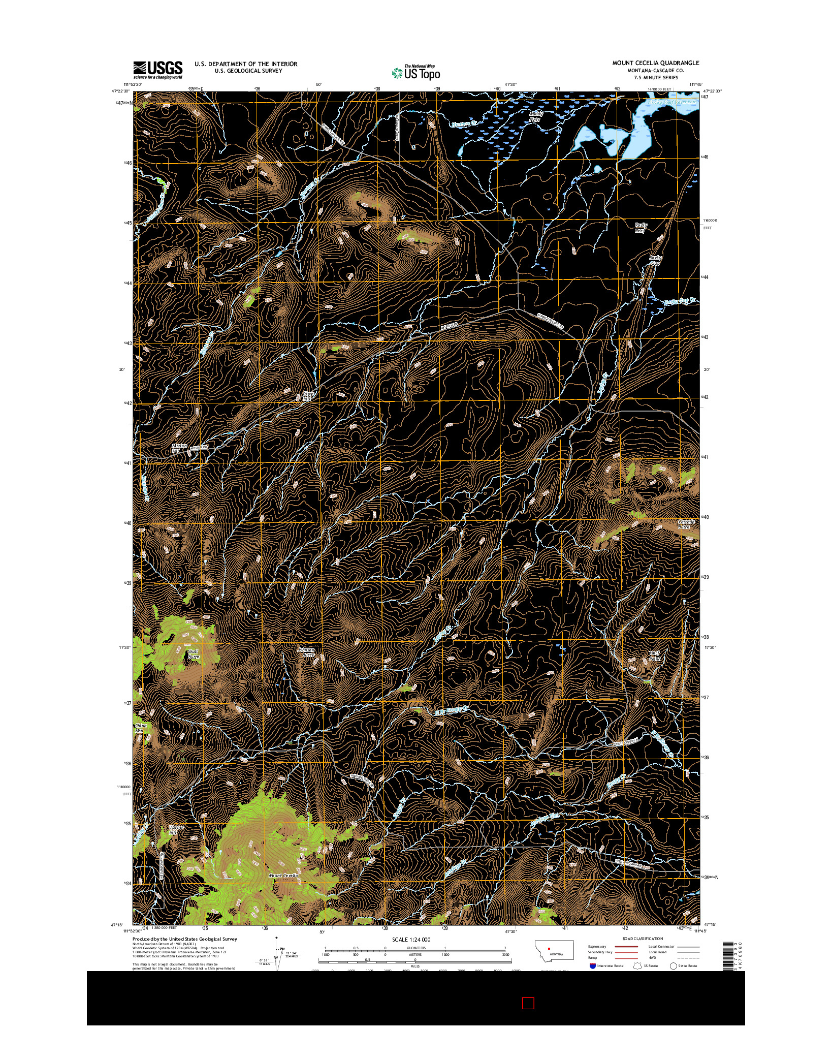 USGS US TOPO 7.5-MINUTE MAP FOR MOUNT CECELIA, MT 2017