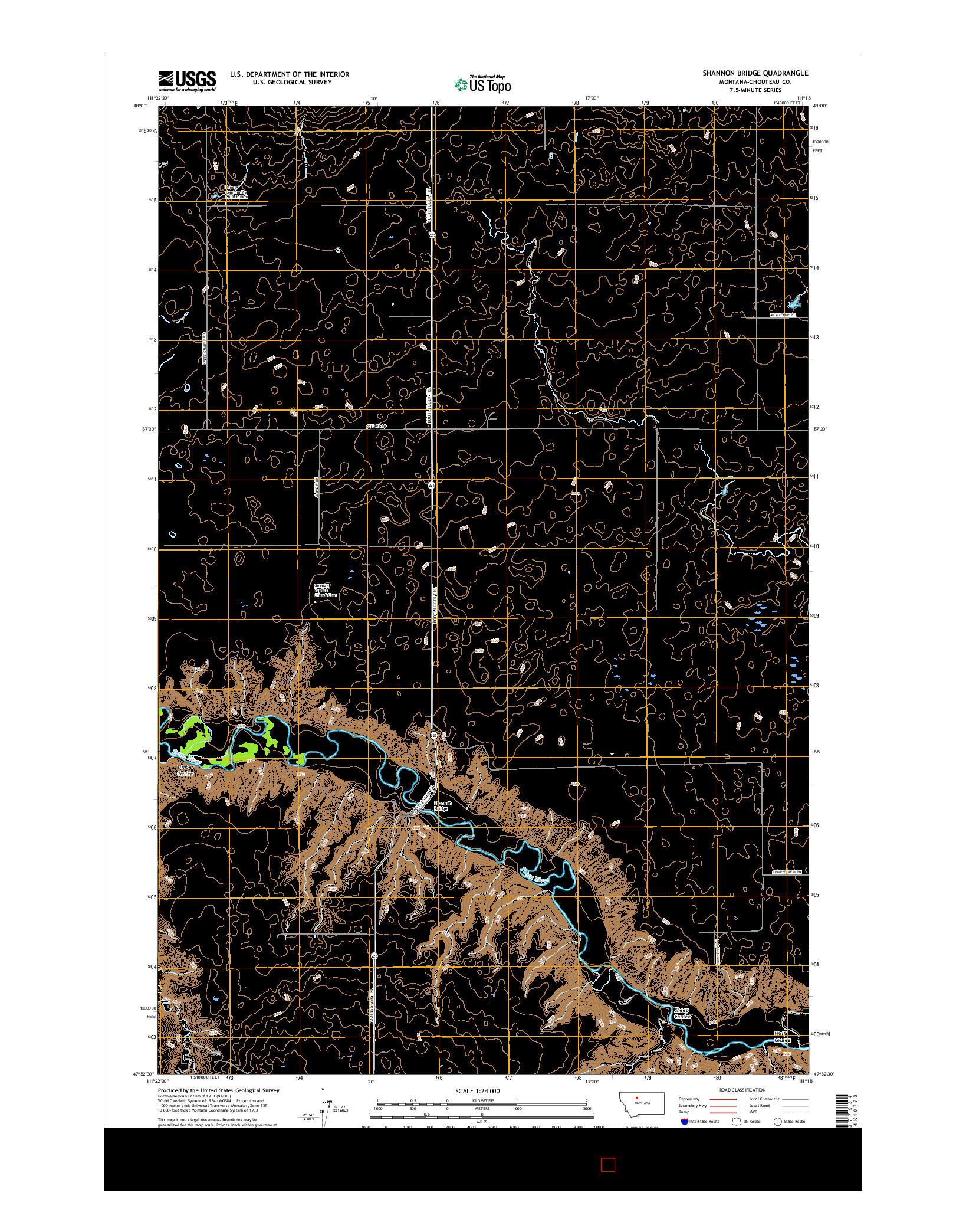 USGS US TOPO 7.5-MINUTE MAP FOR SHANNON BRIDGE, MT 2017