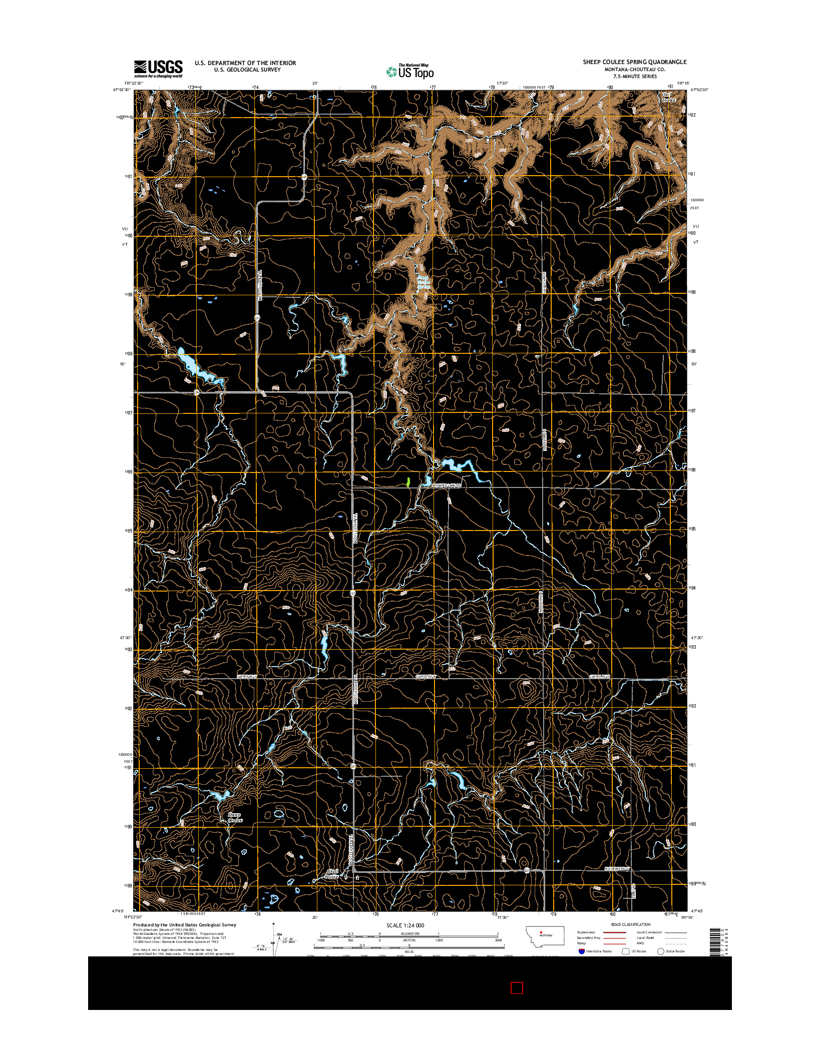 USGS US TOPO 7.5-MINUTE MAP FOR SHEEP COULEE SPRING, MT 2017