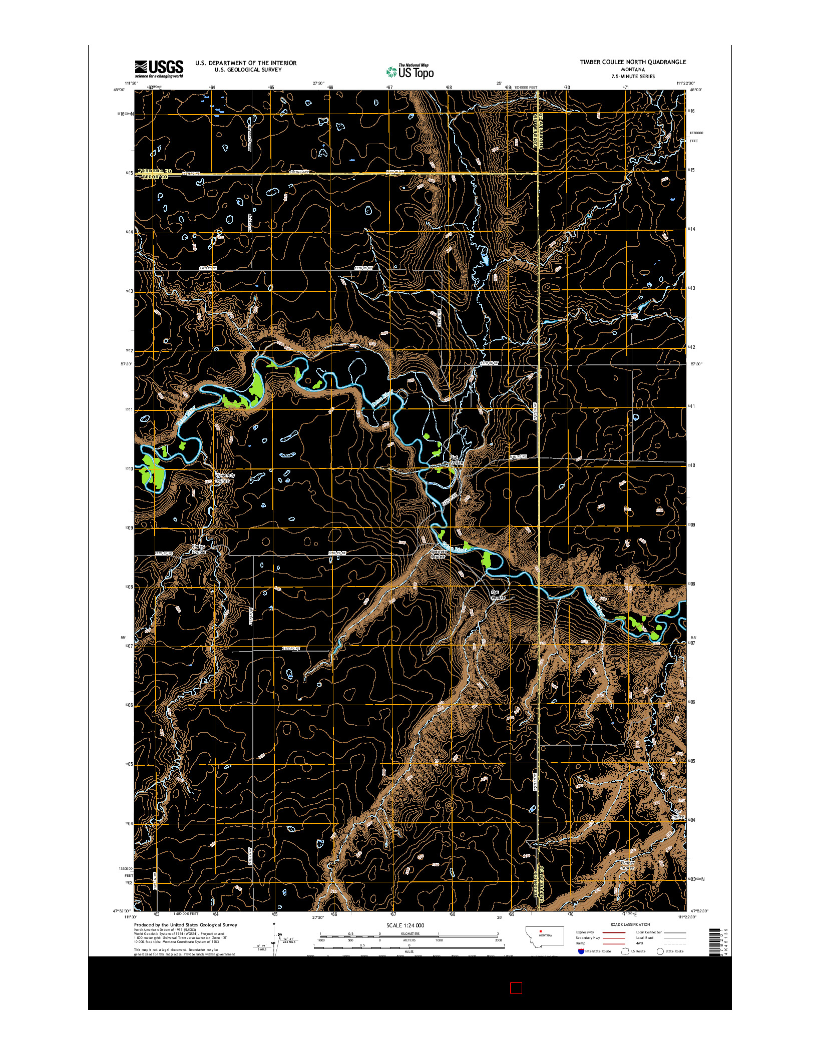 USGS US TOPO 7.5-MINUTE MAP FOR TIMBER COULEE NORTH, MT 2017
