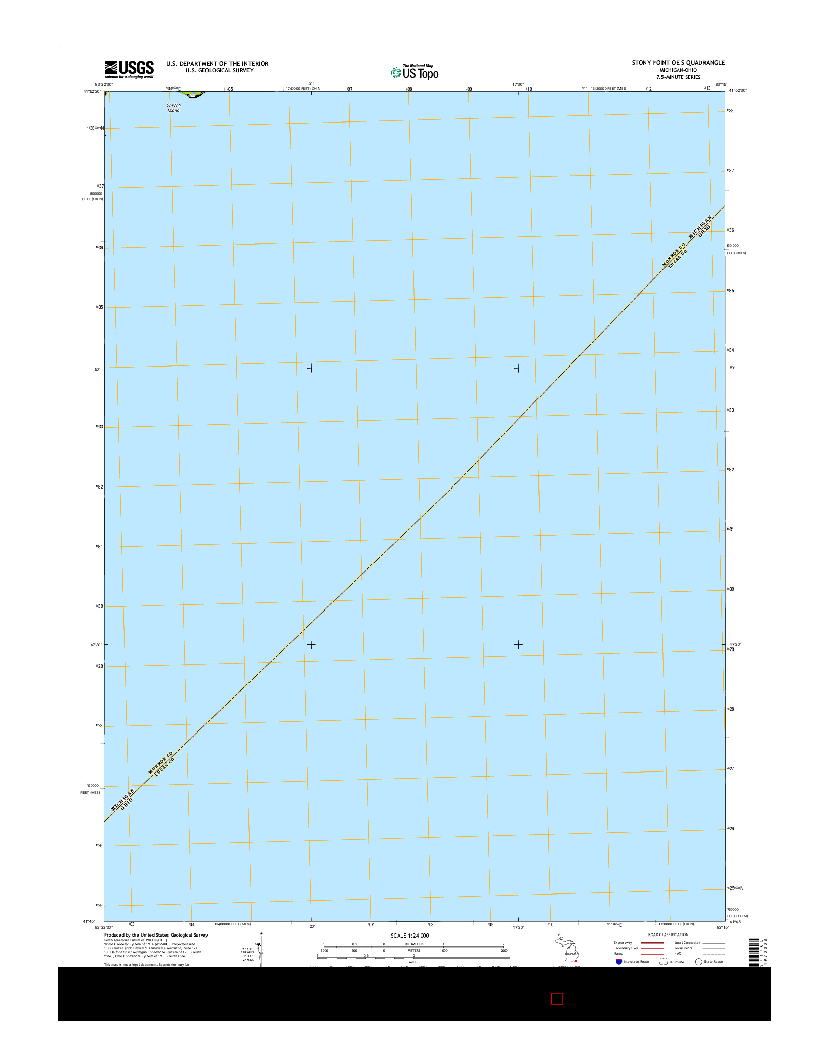 USGS US TOPO 7.5-MINUTE MAP FOR STONY POINT OE S, MI-OH 2017