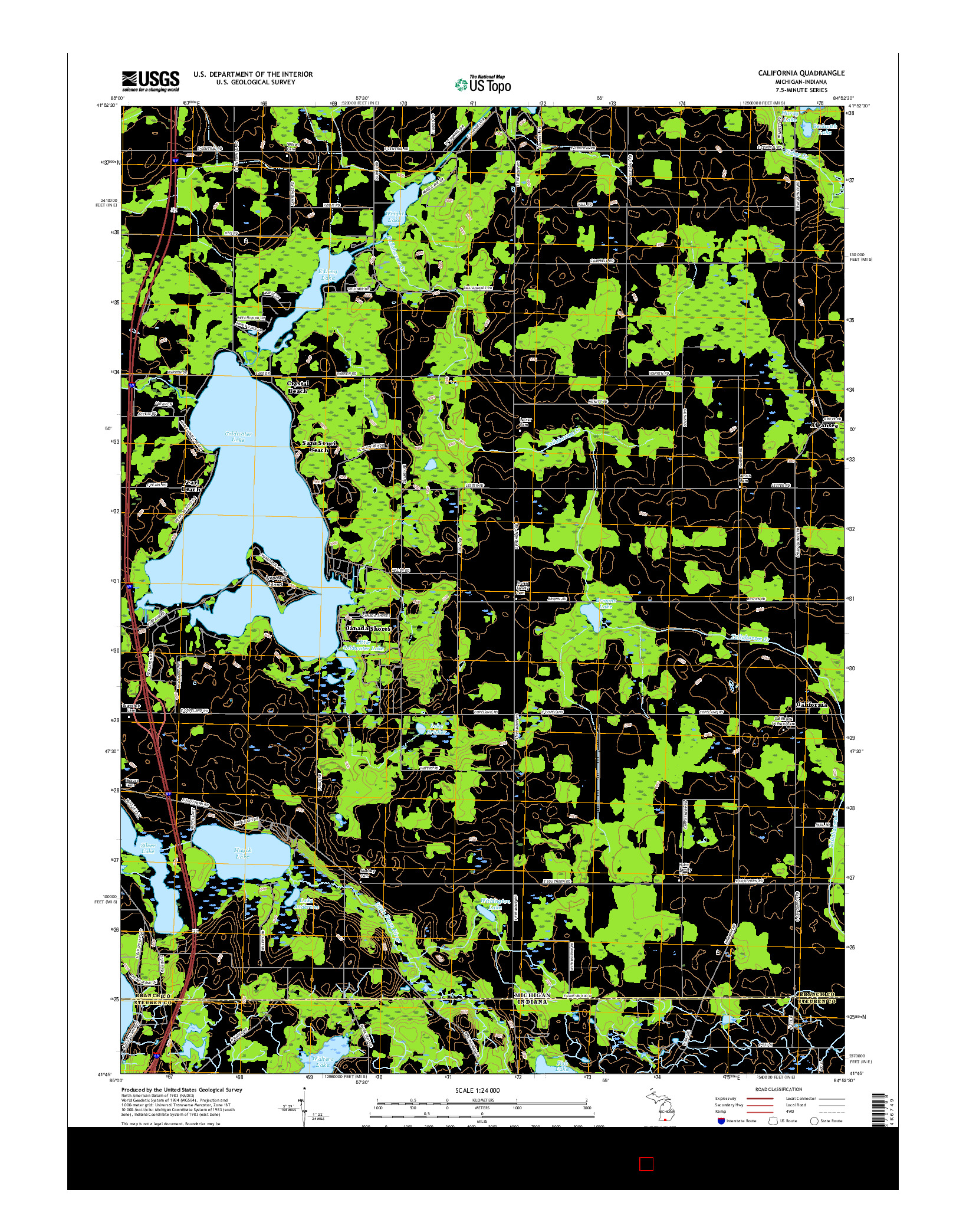 USGS US TOPO 7.5-MINUTE MAP FOR CALIFORNIA, MI-IN 2017