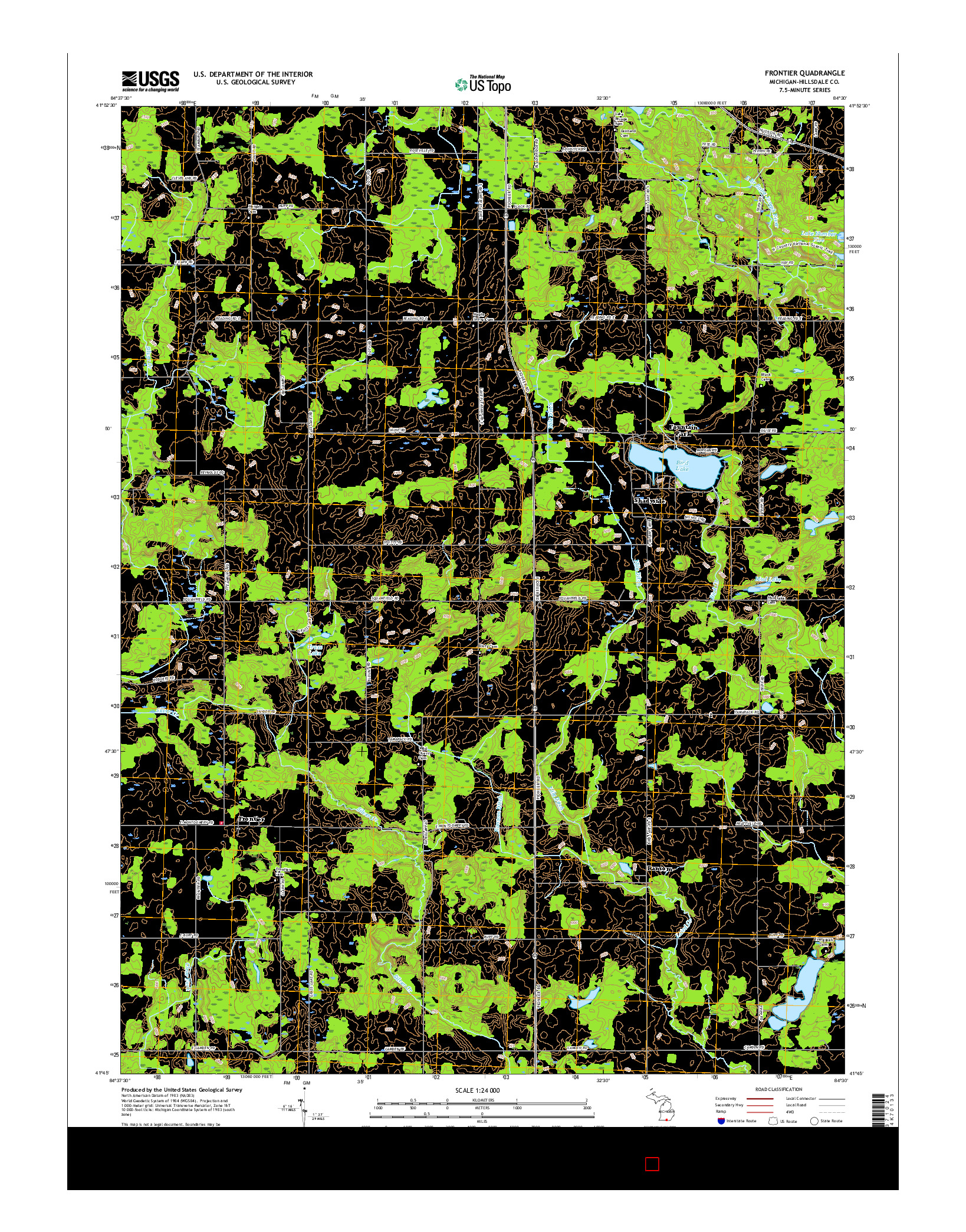 USGS US TOPO 7.5-MINUTE MAP FOR FRONTIER, MI 2017