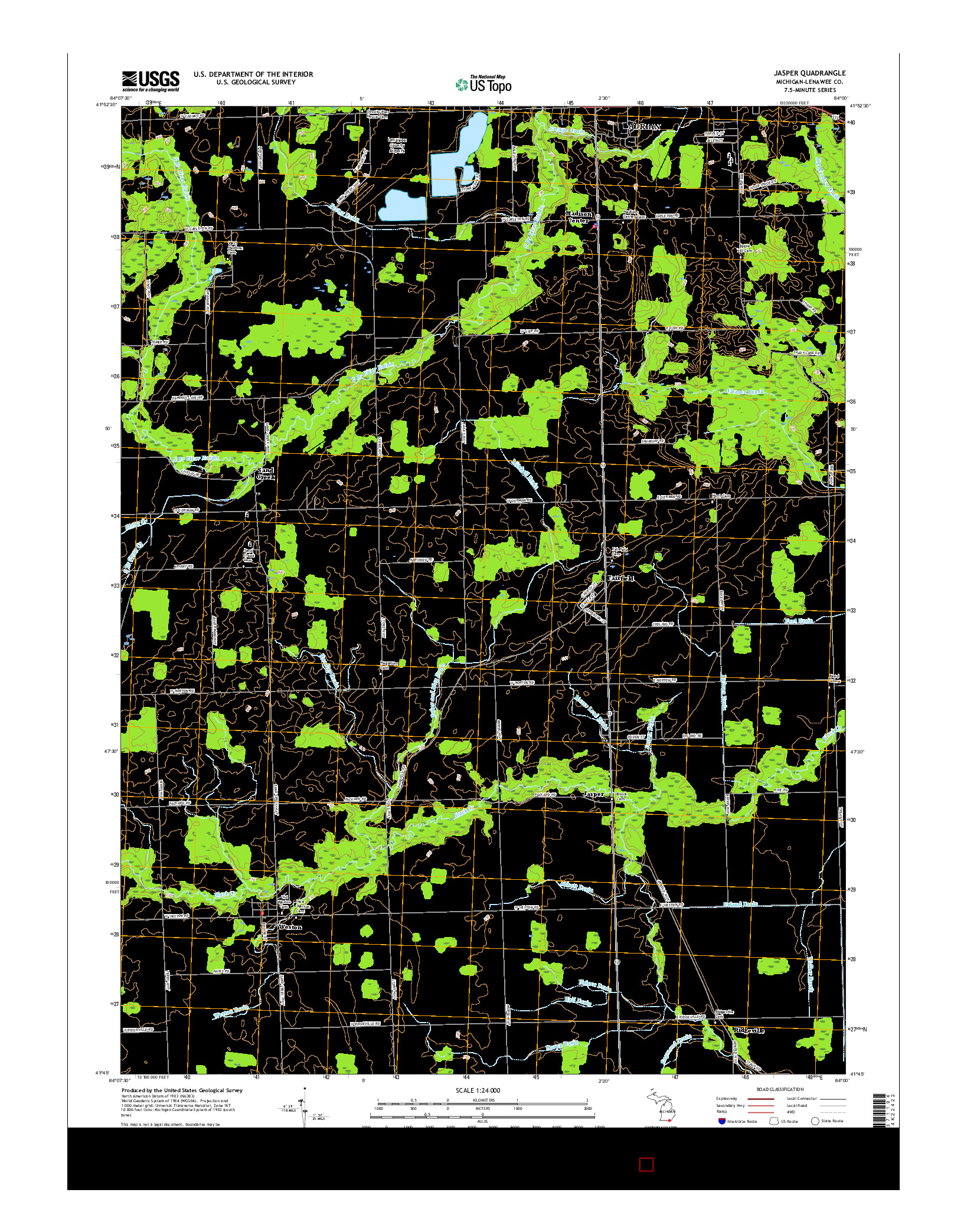 USGS US TOPO 7.5-MINUTE MAP FOR JASPER, MI 2017