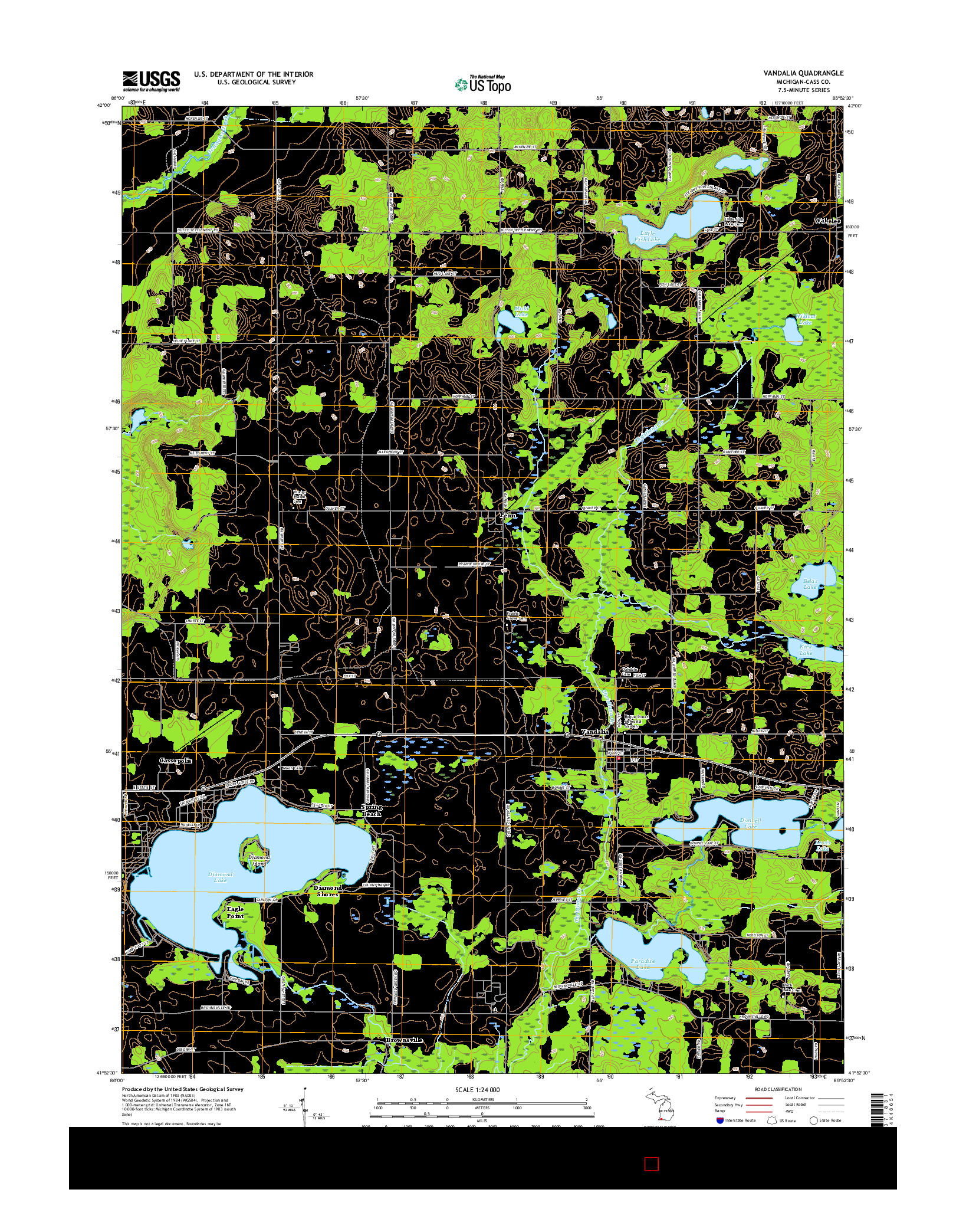 USGS US TOPO 7.5-MINUTE MAP FOR VANDALIA, MI 2017