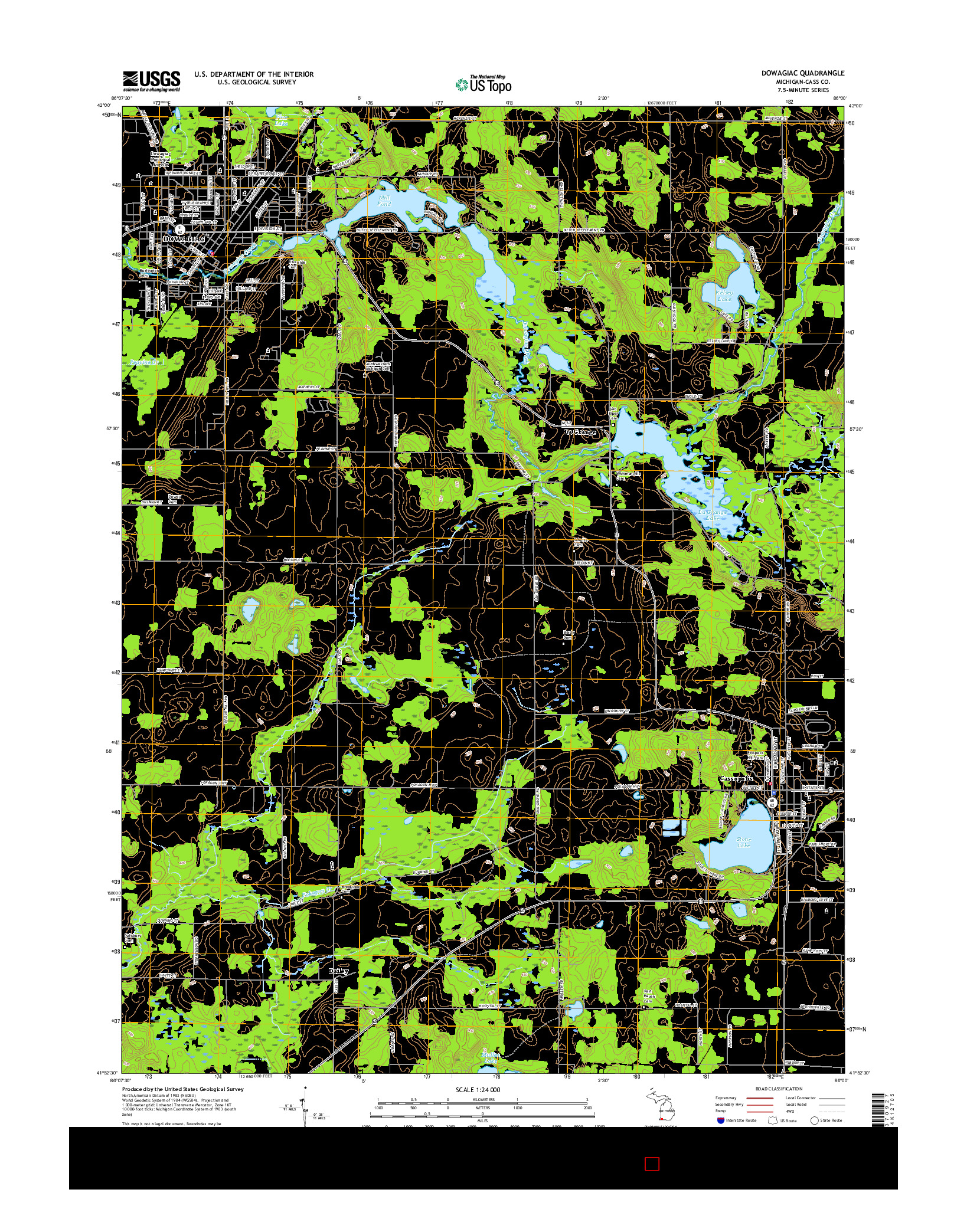 USGS US TOPO 7.5-MINUTE MAP FOR DOWAGIAC, MI 2017