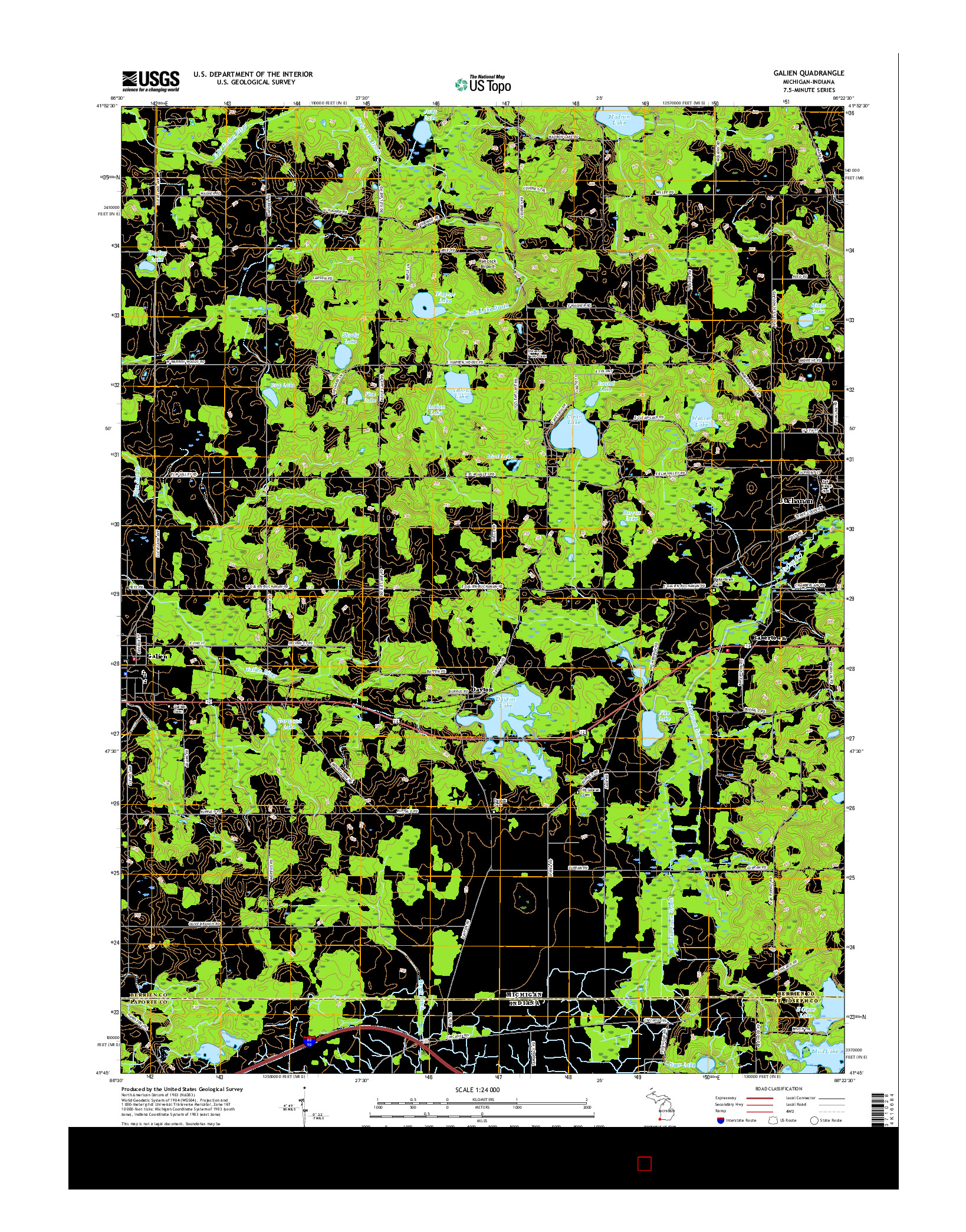 USGS US TOPO 7.5-MINUTE MAP FOR GALIEN, MI-IN 2017