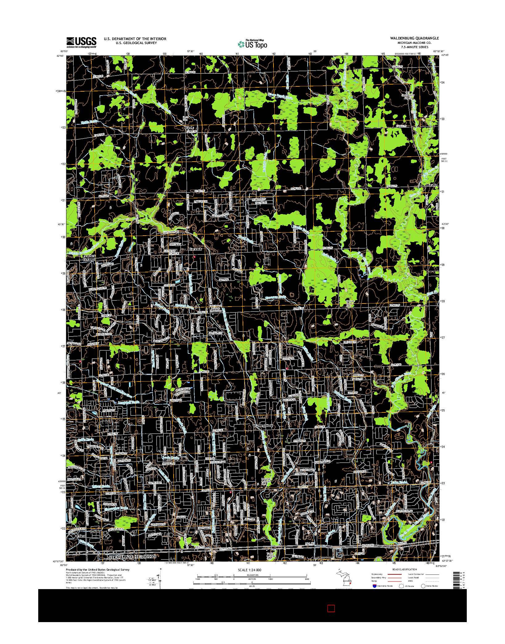 USGS US TOPO 7.5-MINUTE MAP FOR WALDENBURG, MI 2017