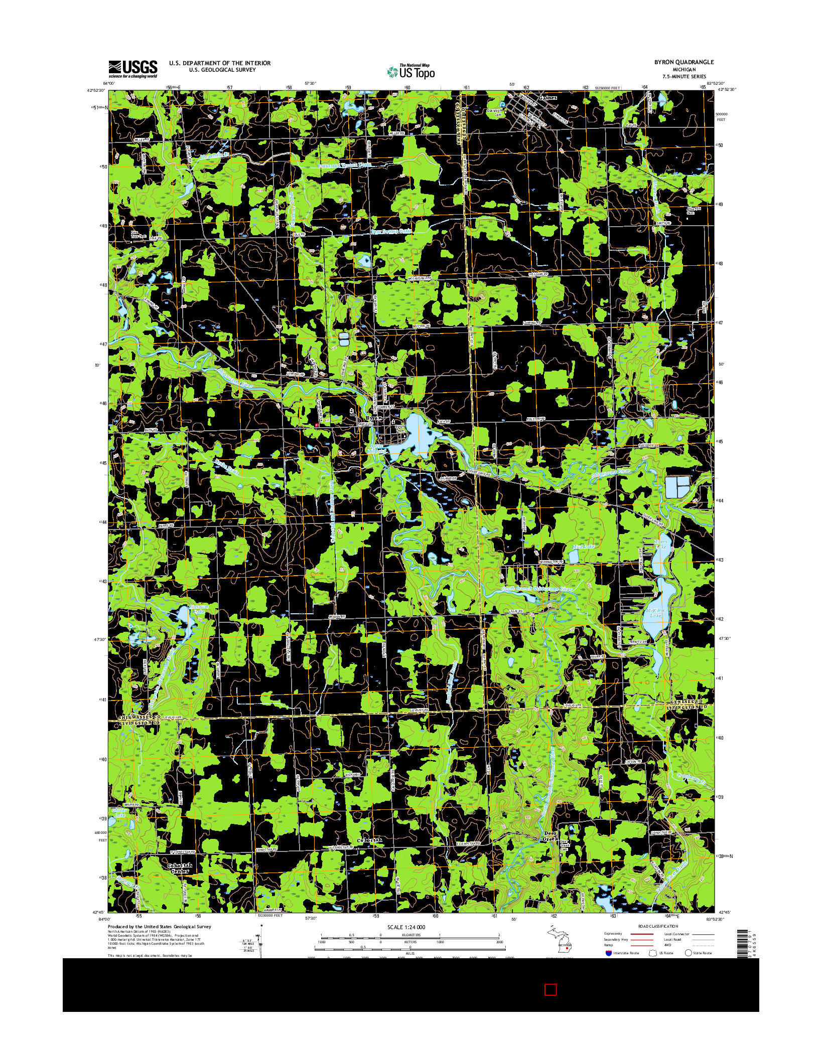 USGS US TOPO 7.5-MINUTE MAP FOR BYRON, MI 2017