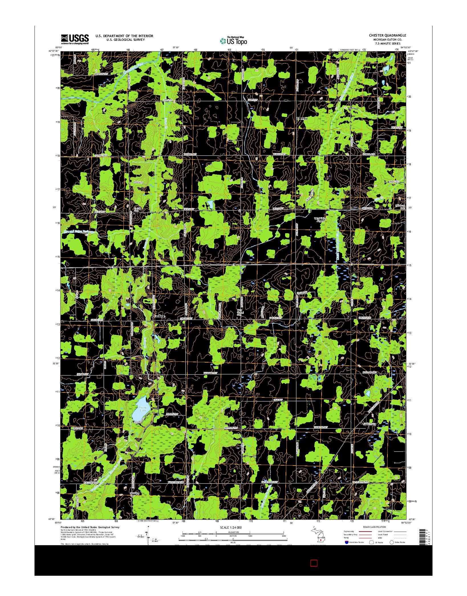 USGS US TOPO 7.5-MINUTE MAP FOR CHESTER, MI 2017