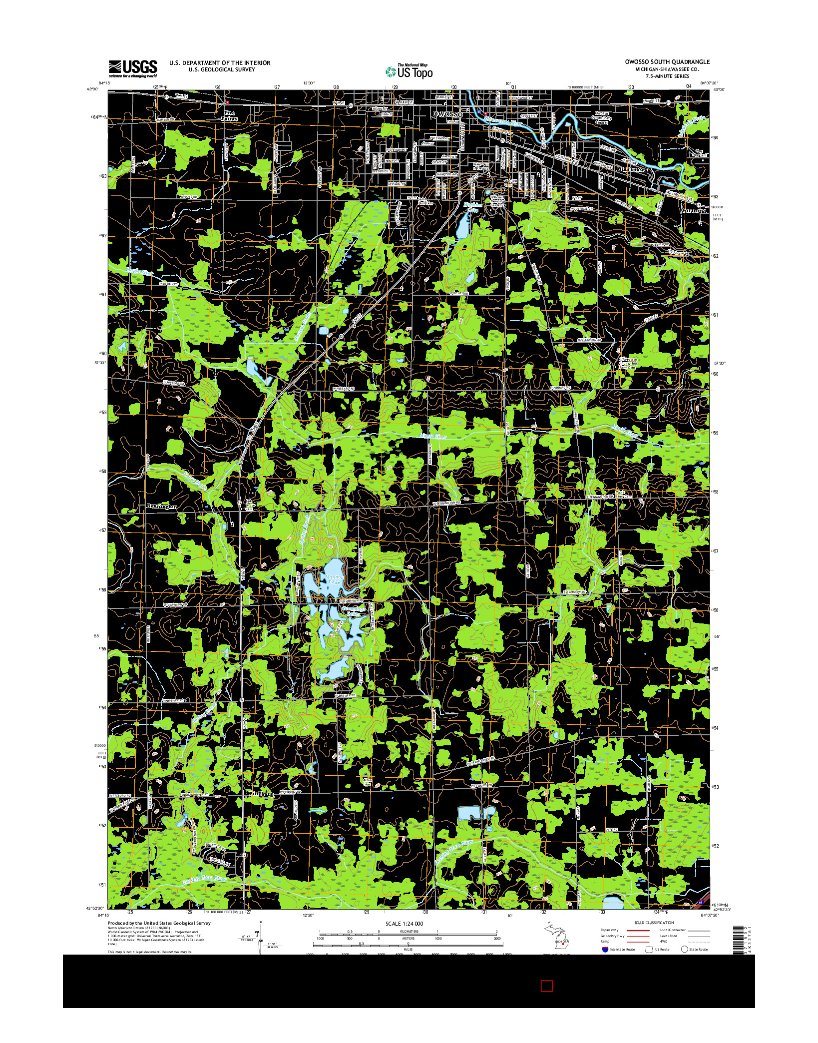 USGS US TOPO 7.5-MINUTE MAP FOR OWOSSO SOUTH, MI 2017