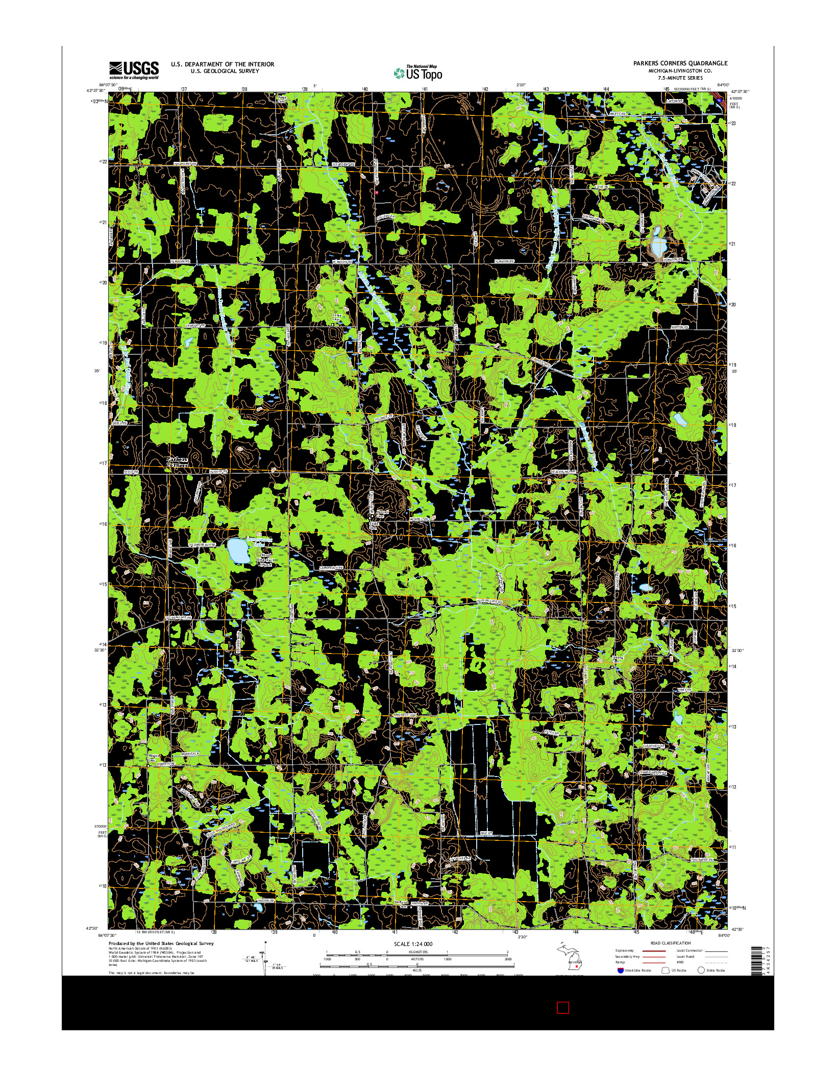 USGS US TOPO 7.5-MINUTE MAP FOR PARKERS CORNERS, MI 2017