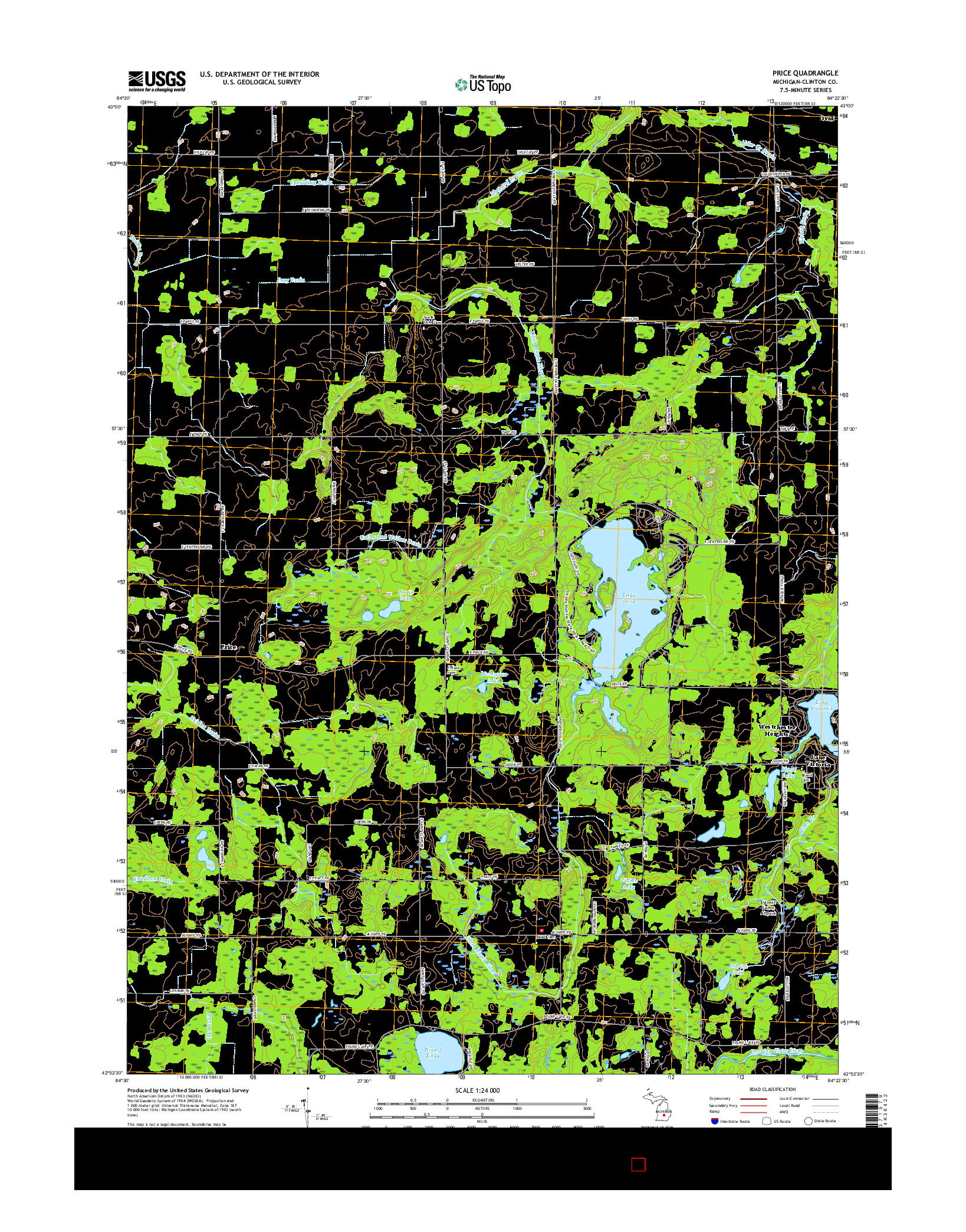 USGS US TOPO 7.5-MINUTE MAP FOR PRICE, MI 2017