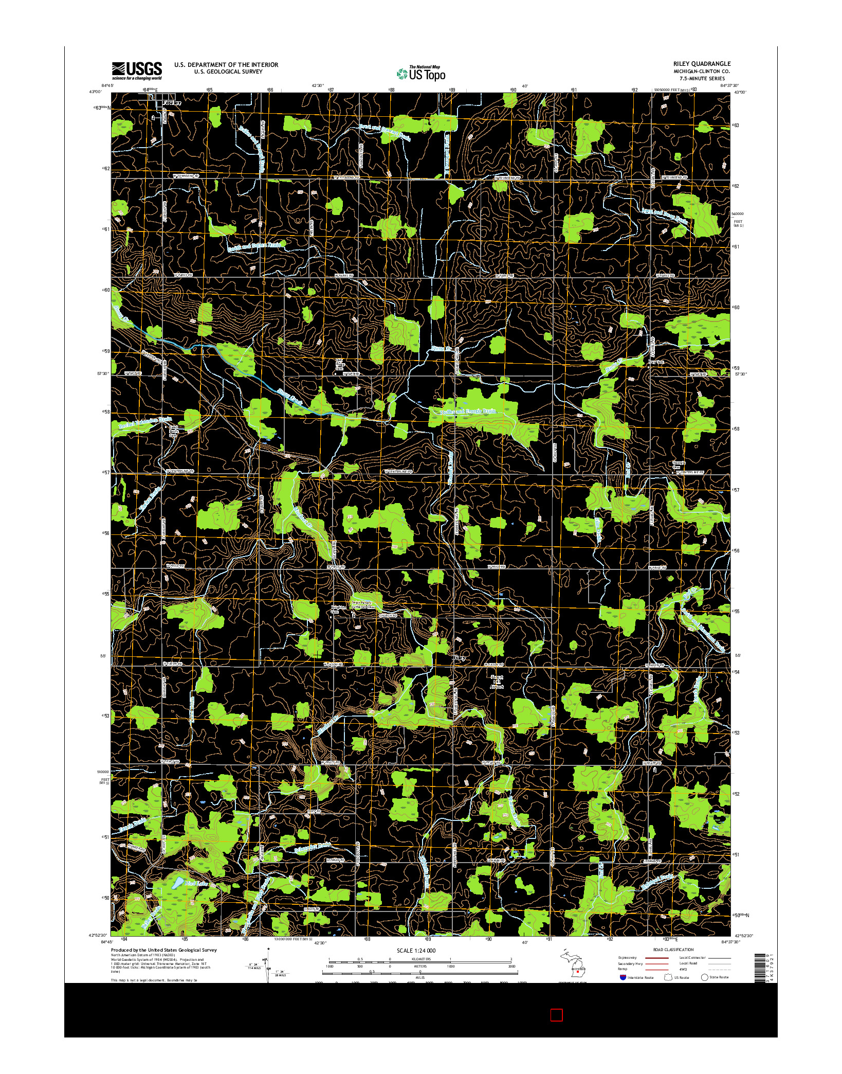 USGS US TOPO 7.5-MINUTE MAP FOR RILEY, MI 2017