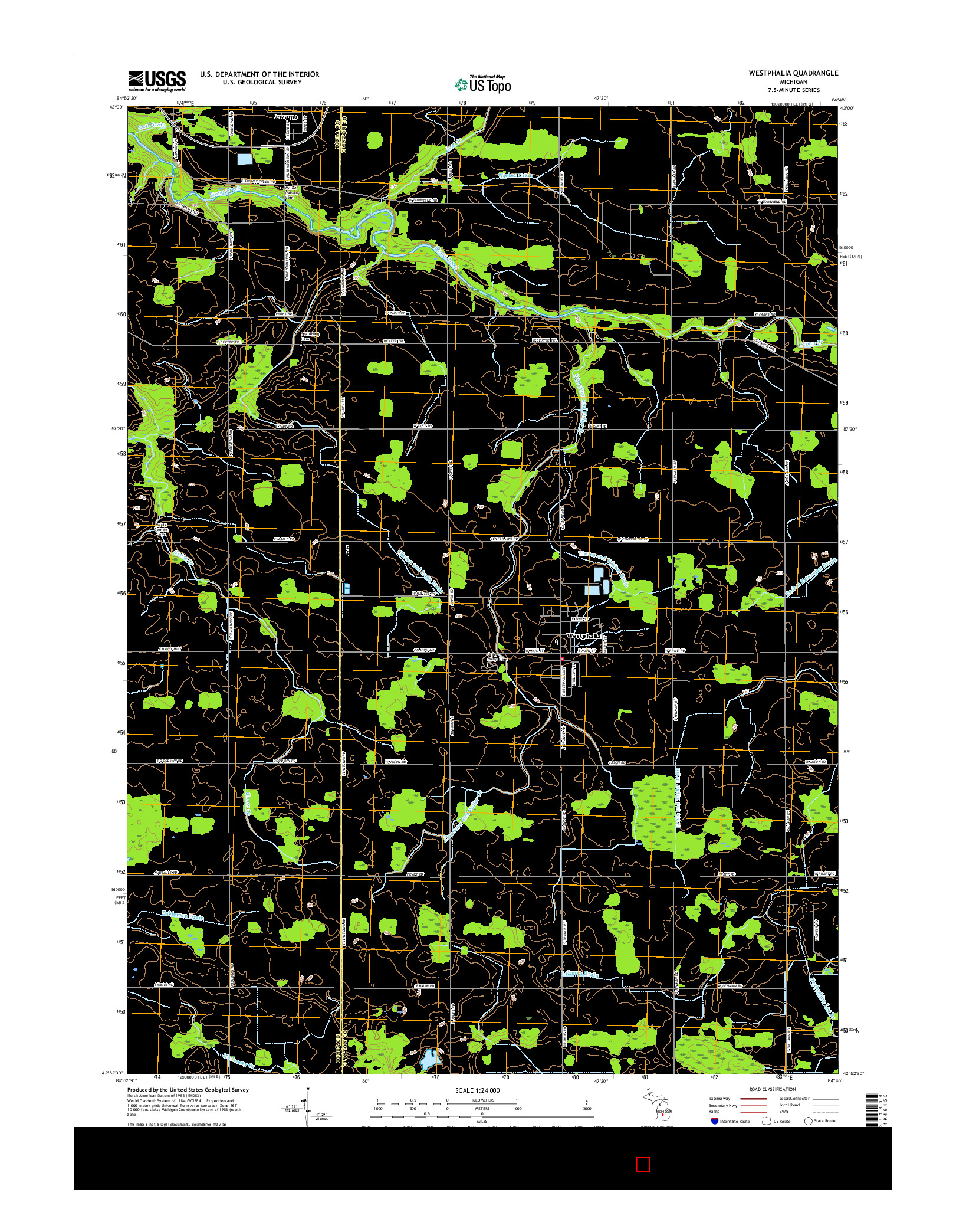 USGS US TOPO 7.5-MINUTE MAP FOR WESTPHALIA, MI 2017