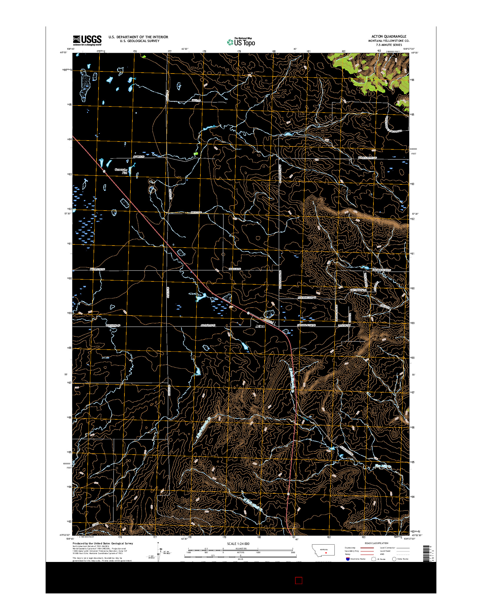 USGS US TOPO 7.5-MINUTE MAP FOR ACTON, MT 2017